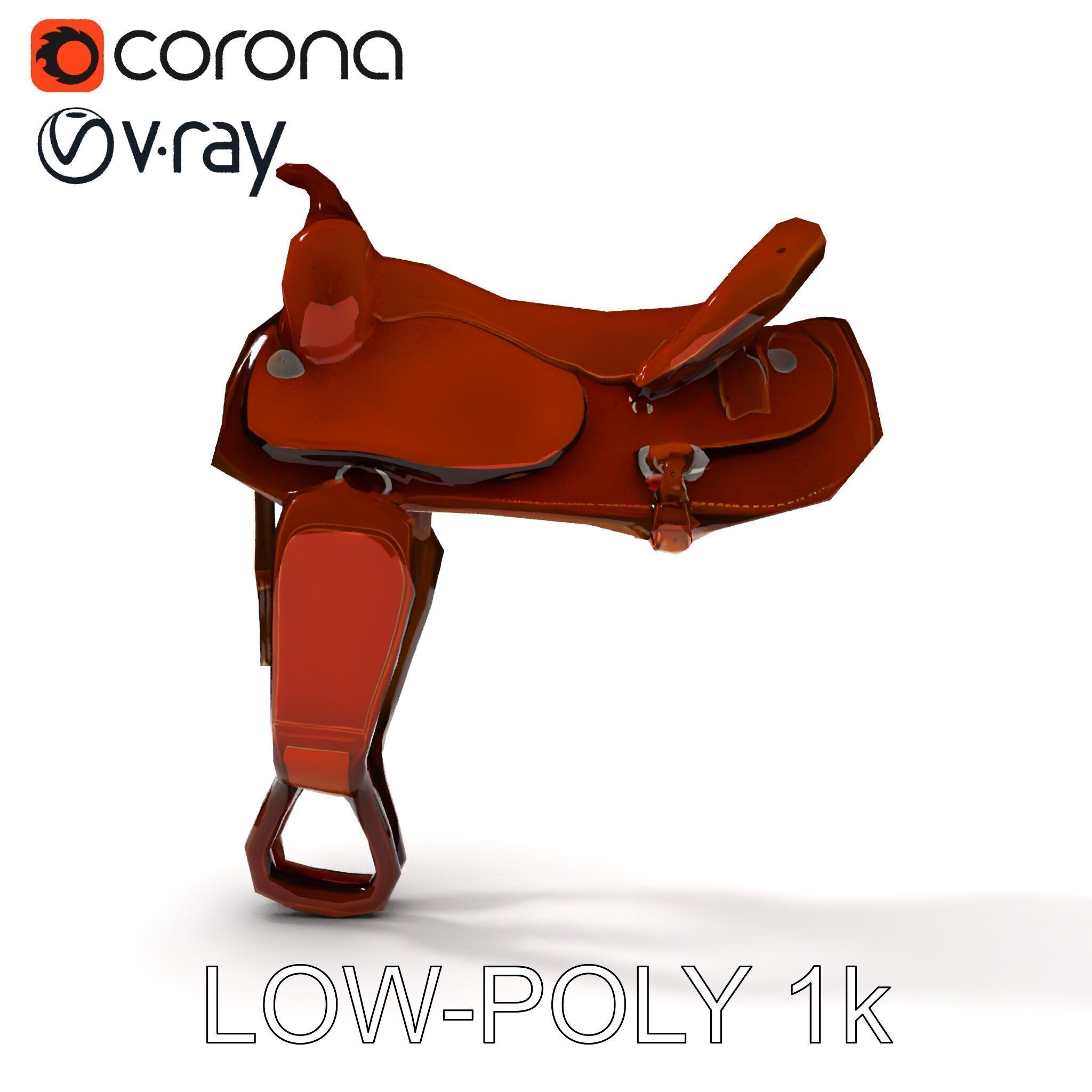 Western Saddle D Model Pack Low-poly 3D model_34