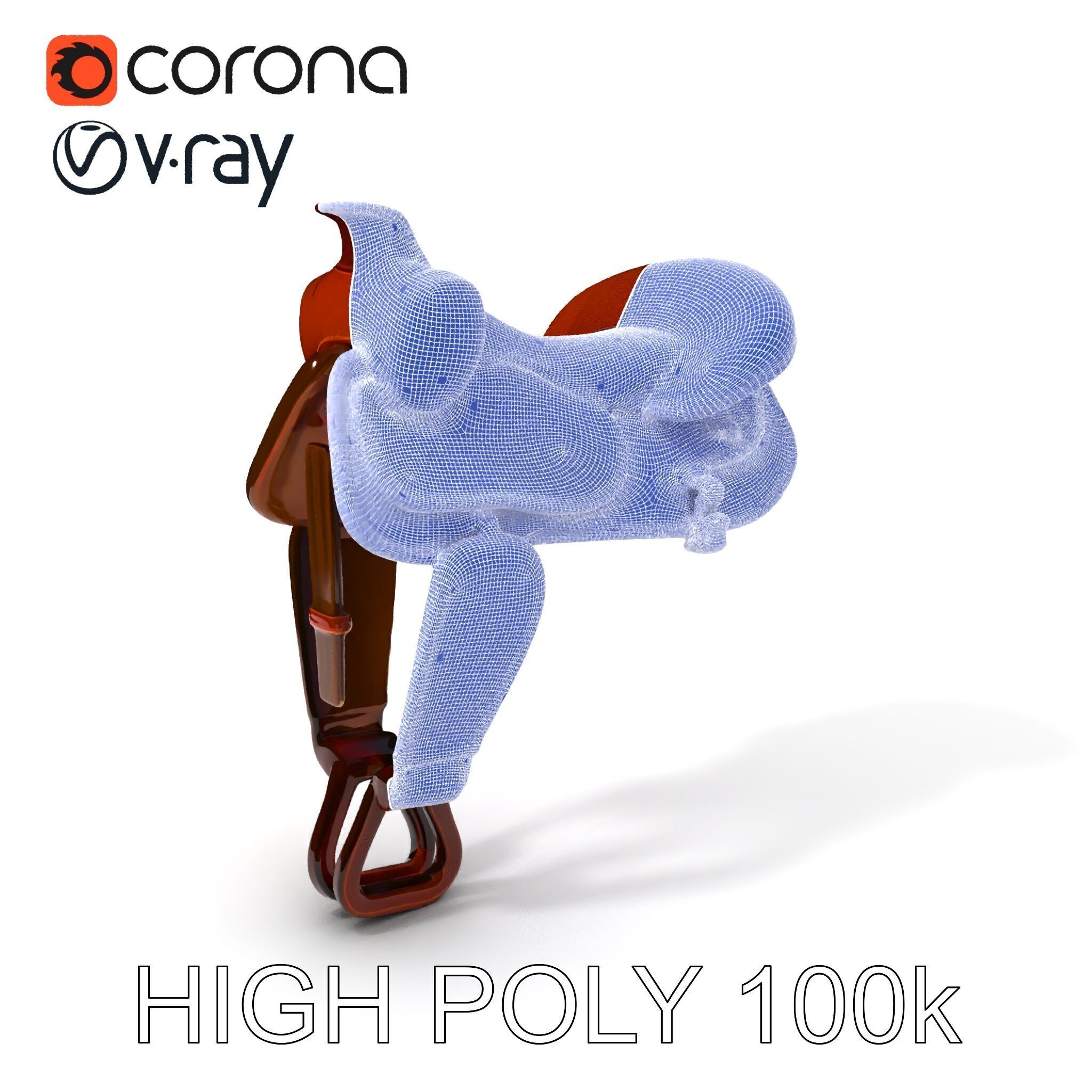 Western Saddle D Model Pack Low-poly 3D model_4