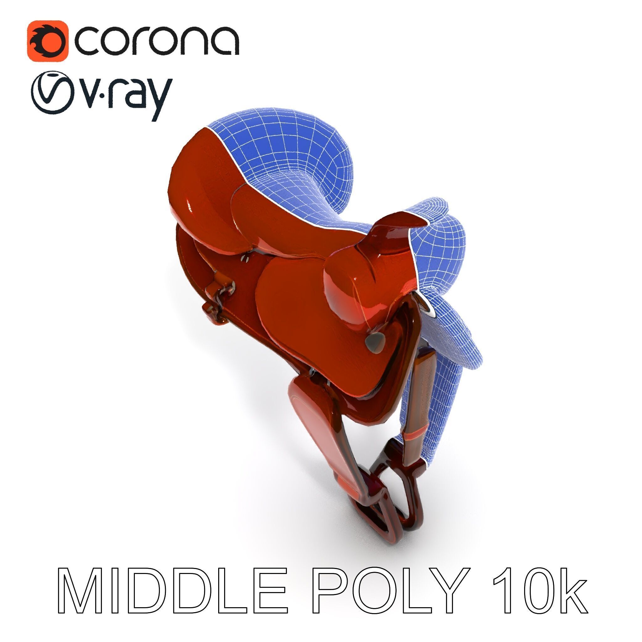 Western Saddle D Model Pack Low-poly 3D model_12