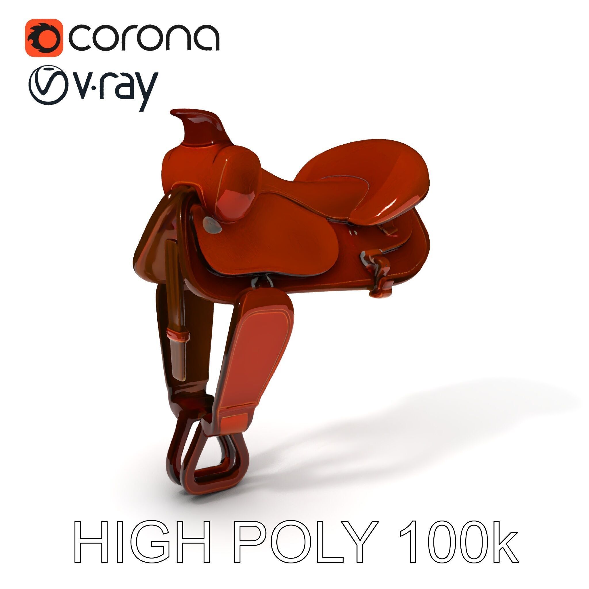 Western Saddle D Model Pack Low-poly 3D model_3