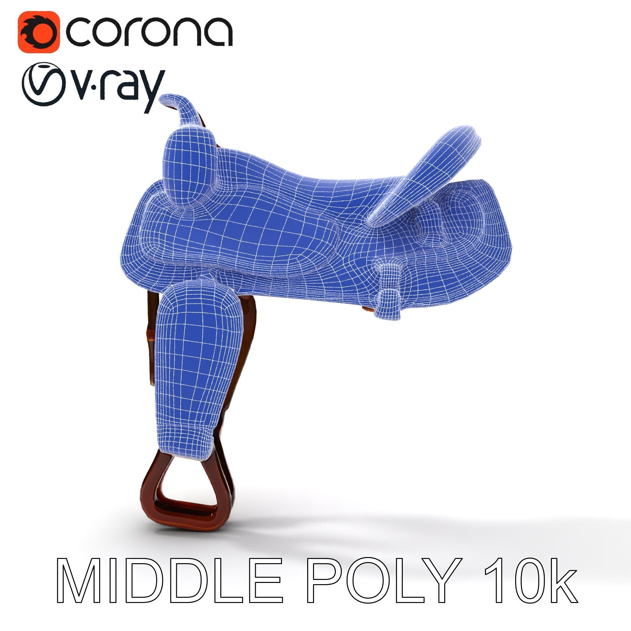 Western Saddle D Model Pack Low-poly 3D model_19