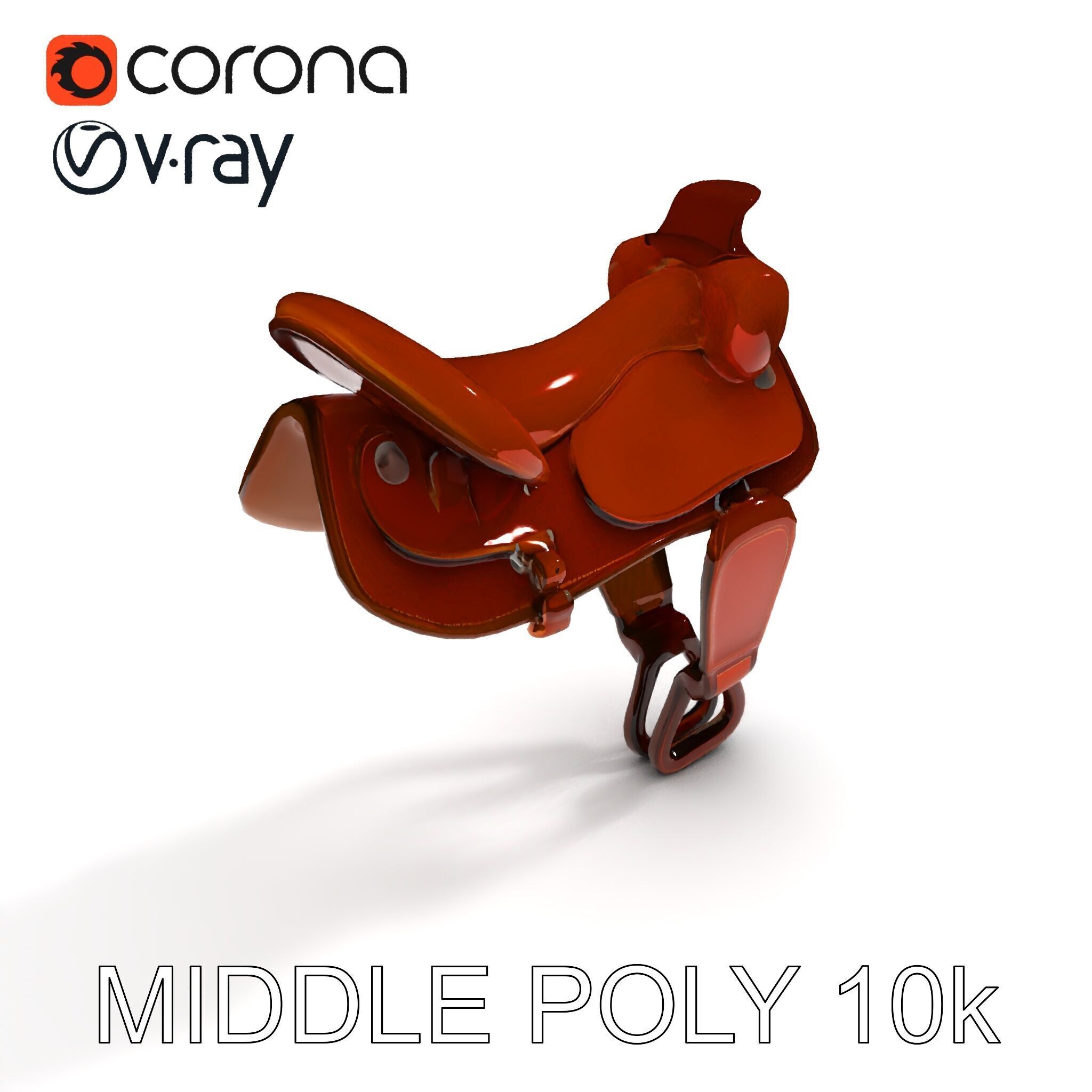 Western Saddle D Model Pack Low-poly 3D model_30
