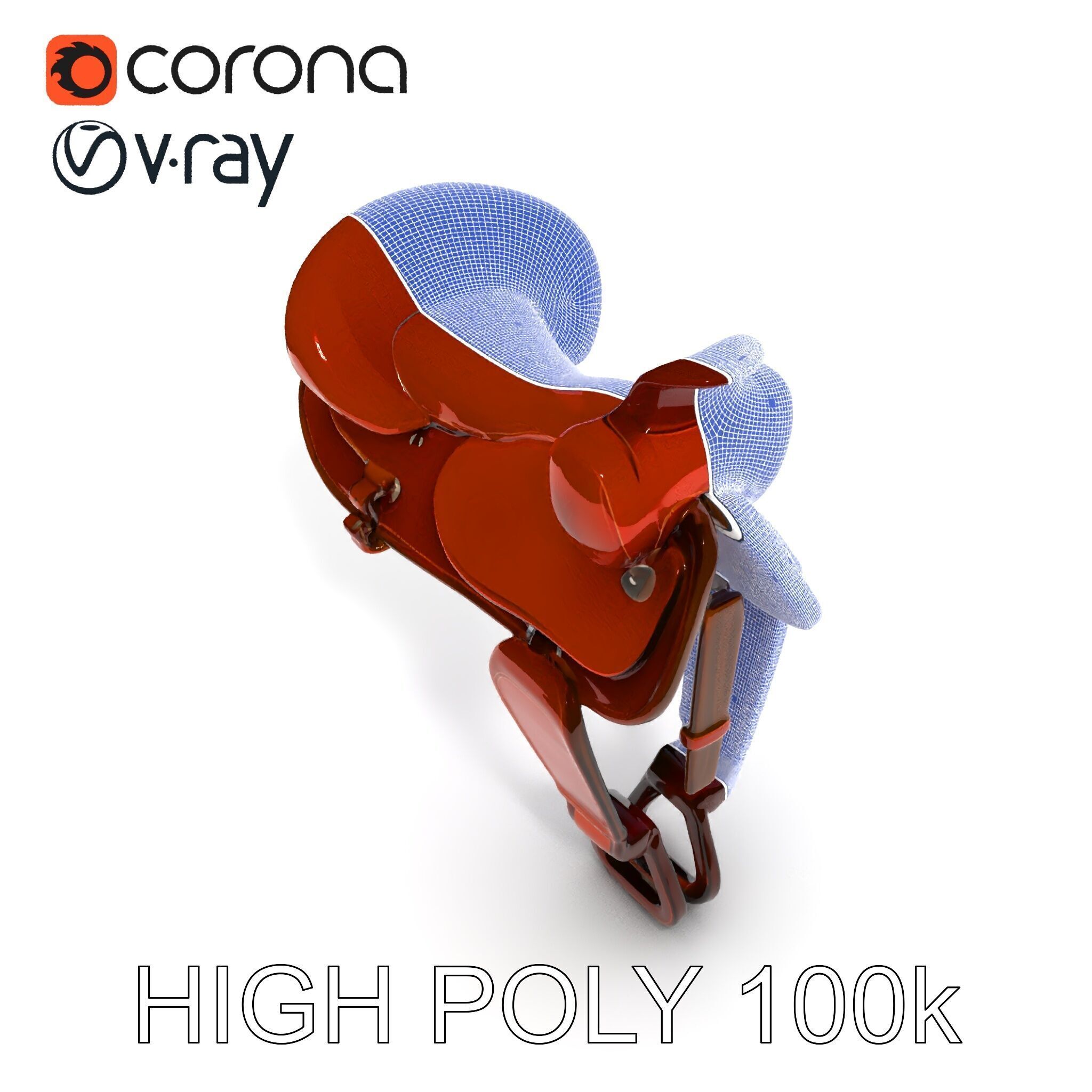 Western Saddle D Model Pack Low-poly 3D model_29