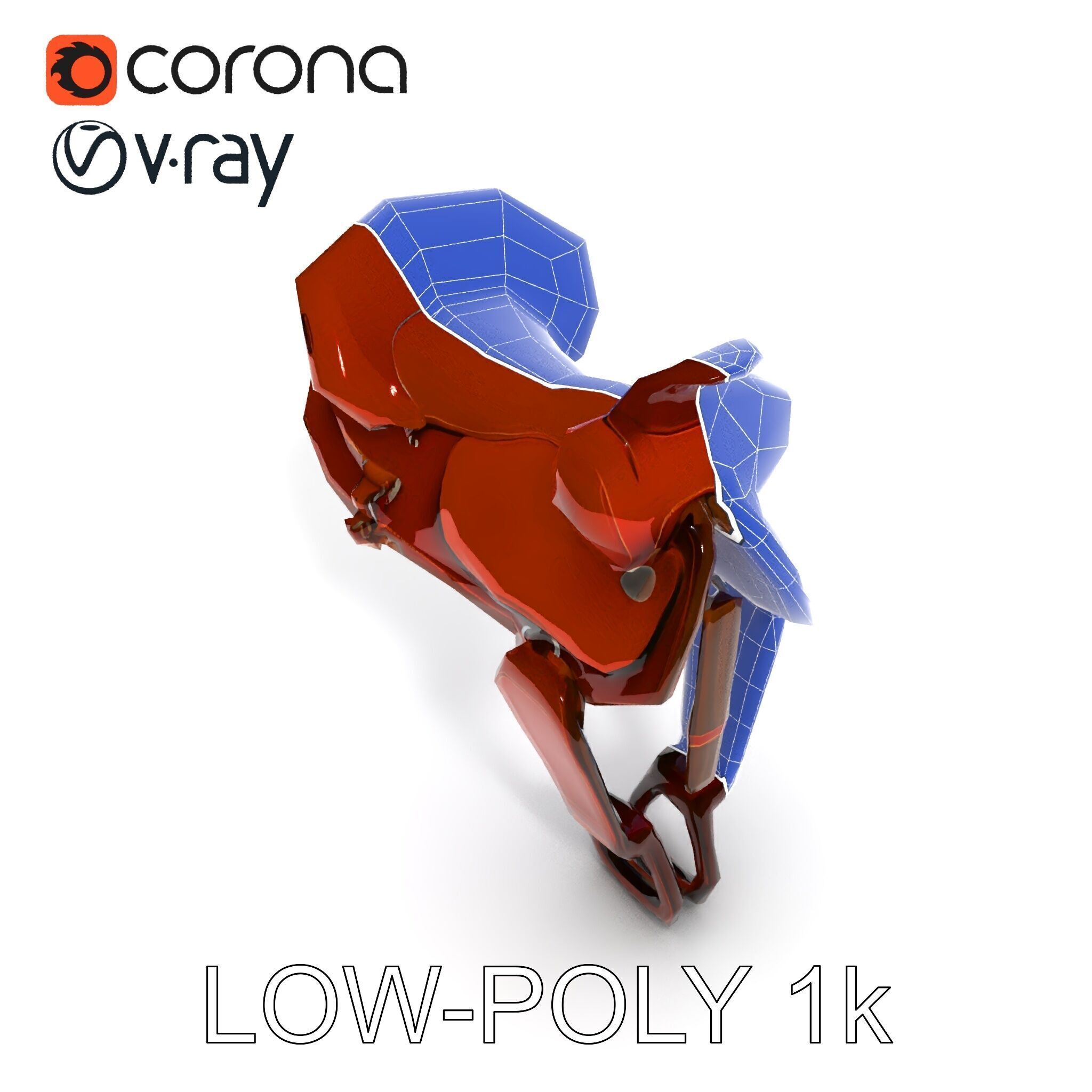 Western Saddle D Model Pack Low-poly 3D model_31