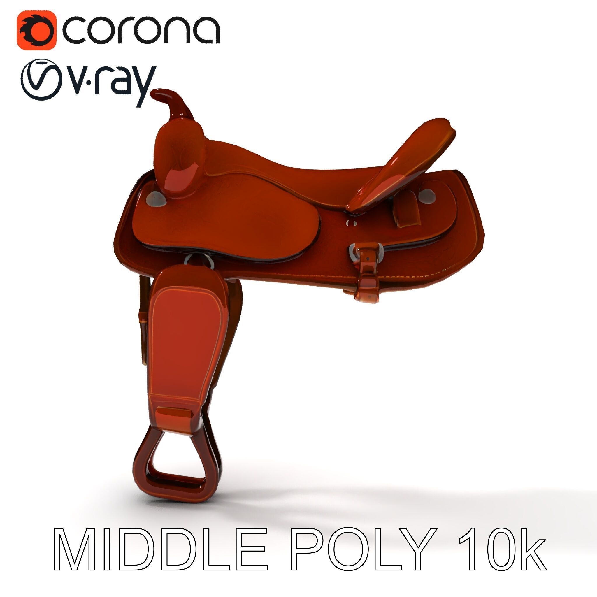 Western Saddle D Model Pack Low-poly 3D model_9