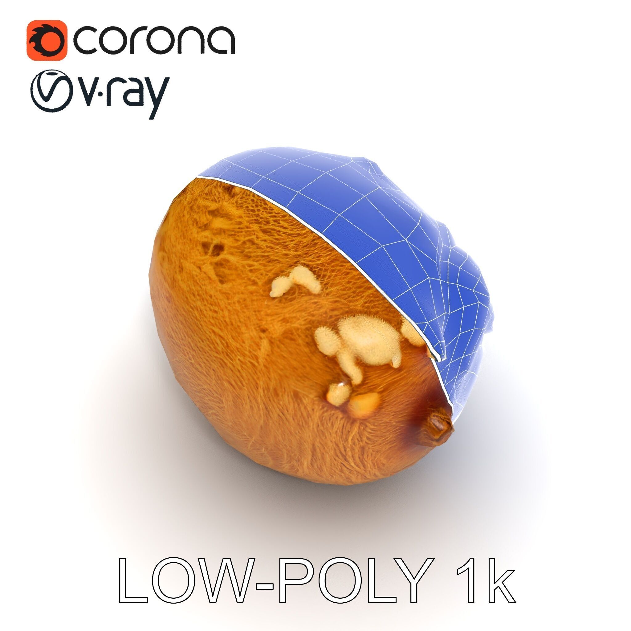 Rotten Kiwi Fruit with Mold Texture Model Pack Low-poly 3D model_7