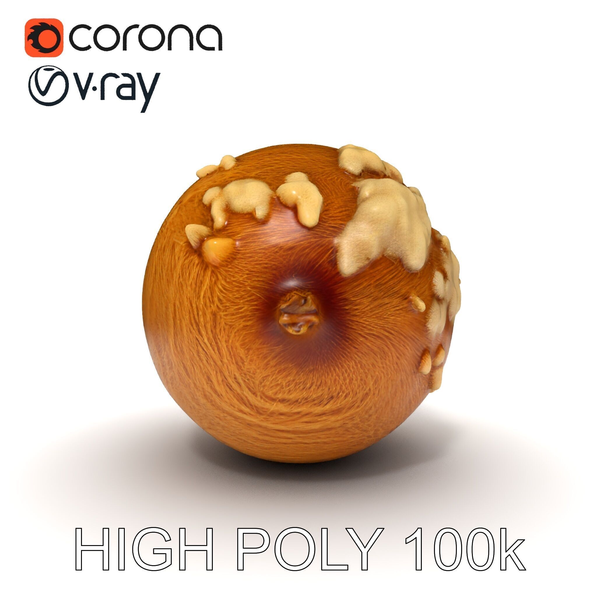 Rotten Kiwi Fruit with Mold Texture Model Pack Low-poly 3D model_34