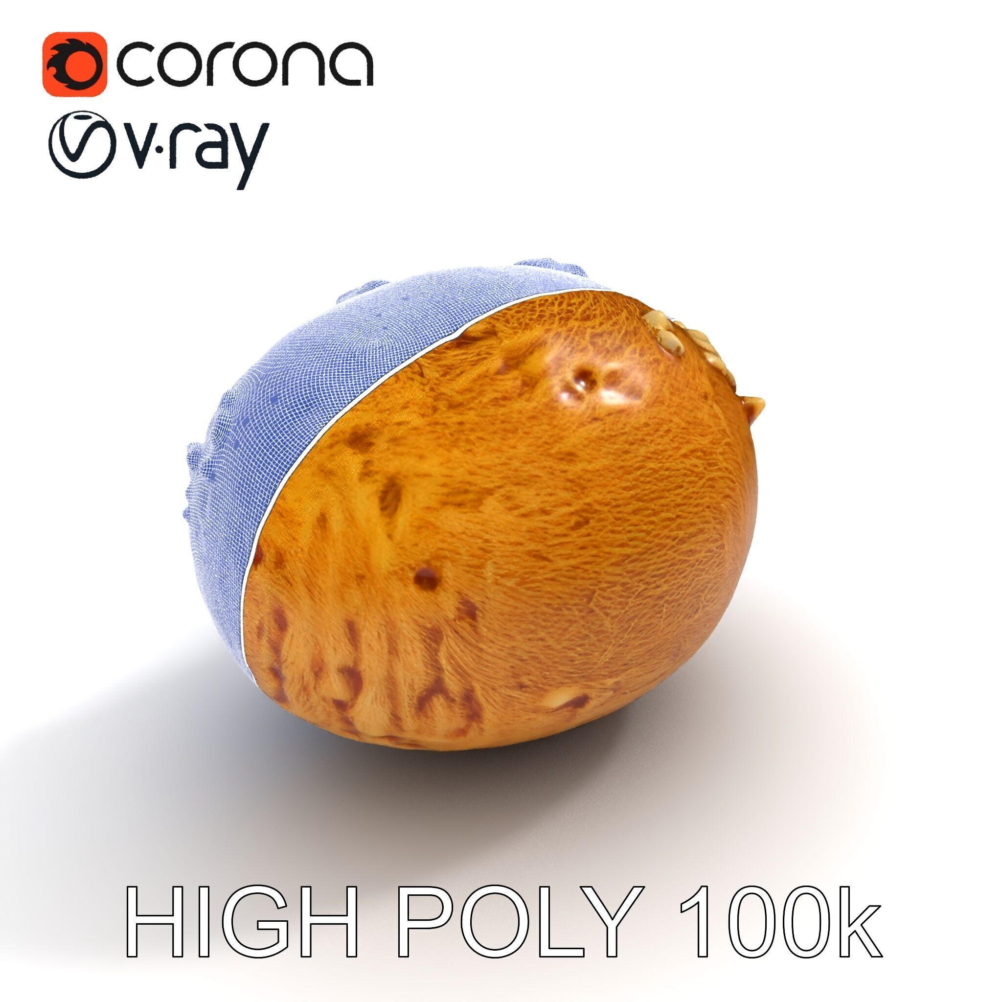 Rotten Kiwi Fruit with Mold Texture Model Pack Low-poly 3D model_22