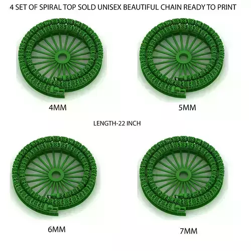 4 SET OF Spiral Top Sold Unisex Beautiful Chain Ready to Print