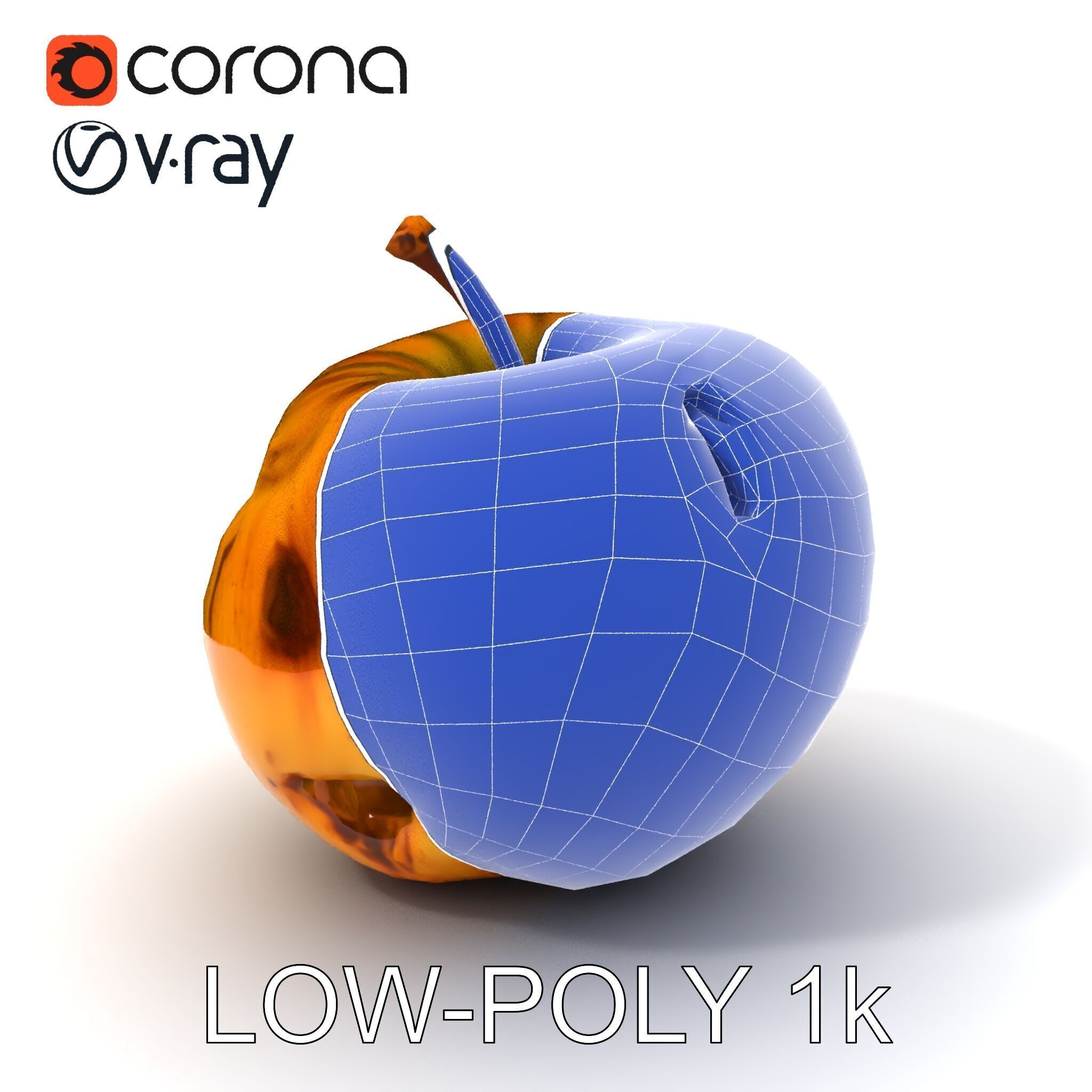 Realistic Bruised Apple D Model Pack Low-poly 3D model_29