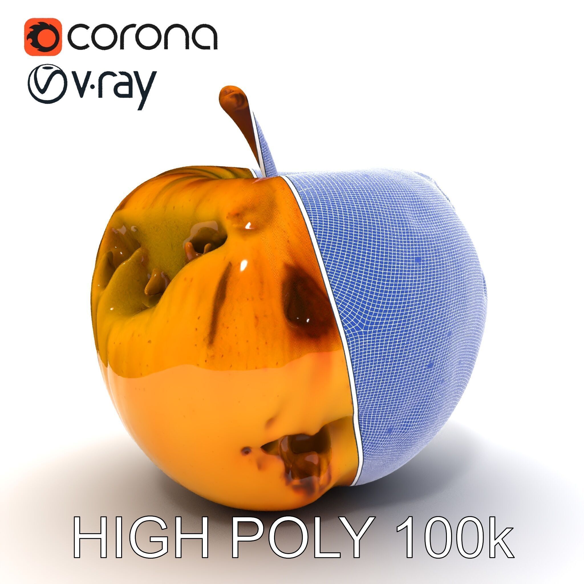 Realistic Bruised Apple D Model Pack Low-poly 3D model_33