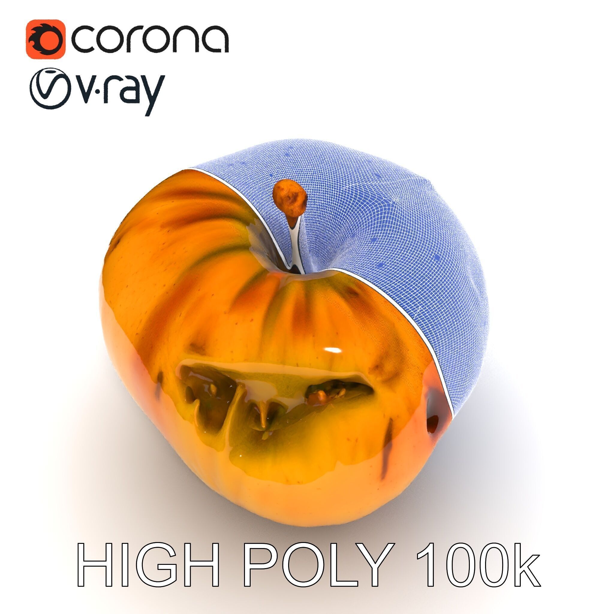 Realistic Bruised Apple D Model Pack Low-poly 3D model_24