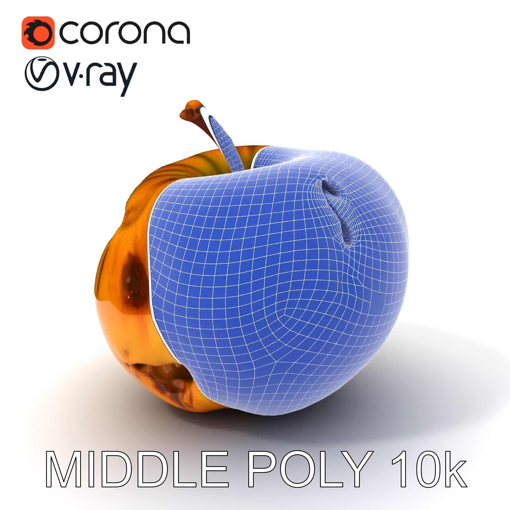 Realistic Bruised Apple D Model Pack Low-poly 3D model_17