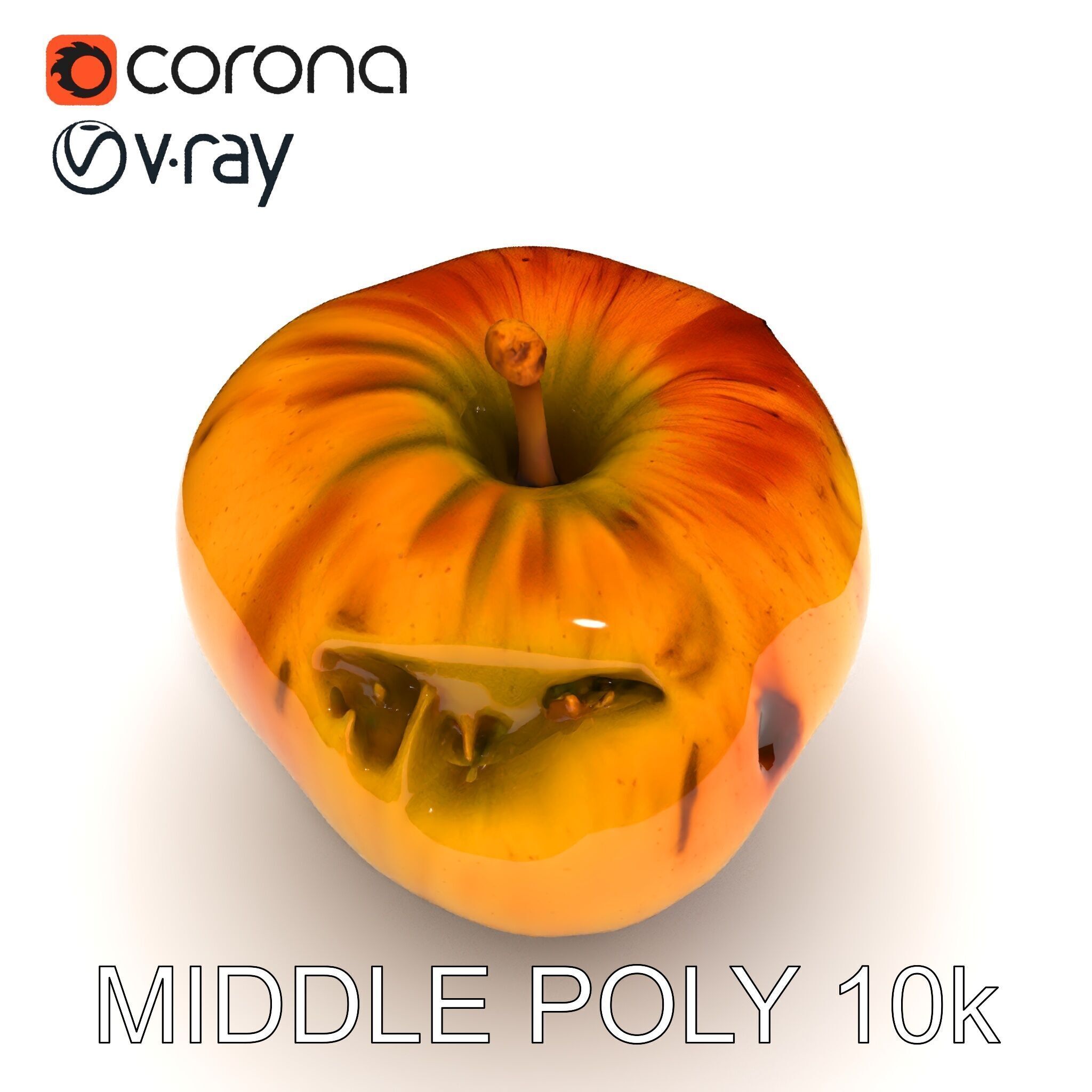 Realistic Bruised Apple D Model Pack Low-poly 3D model_12