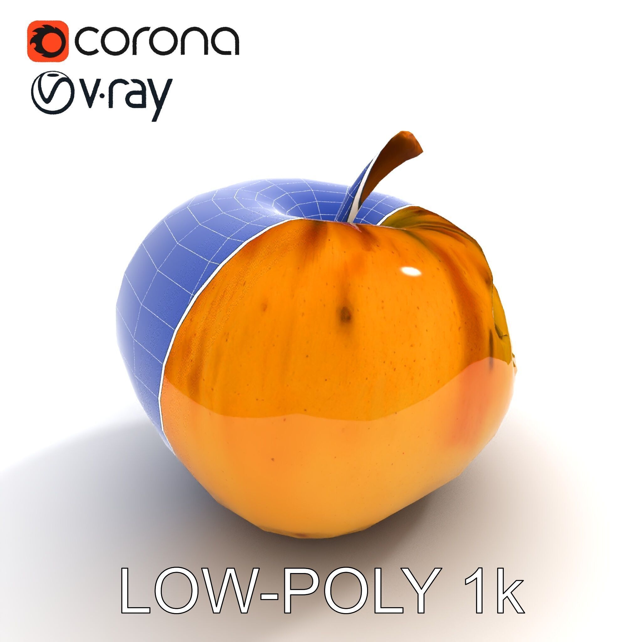 Realistic Bruised Apple D Model Pack Low-poly 3D model_32