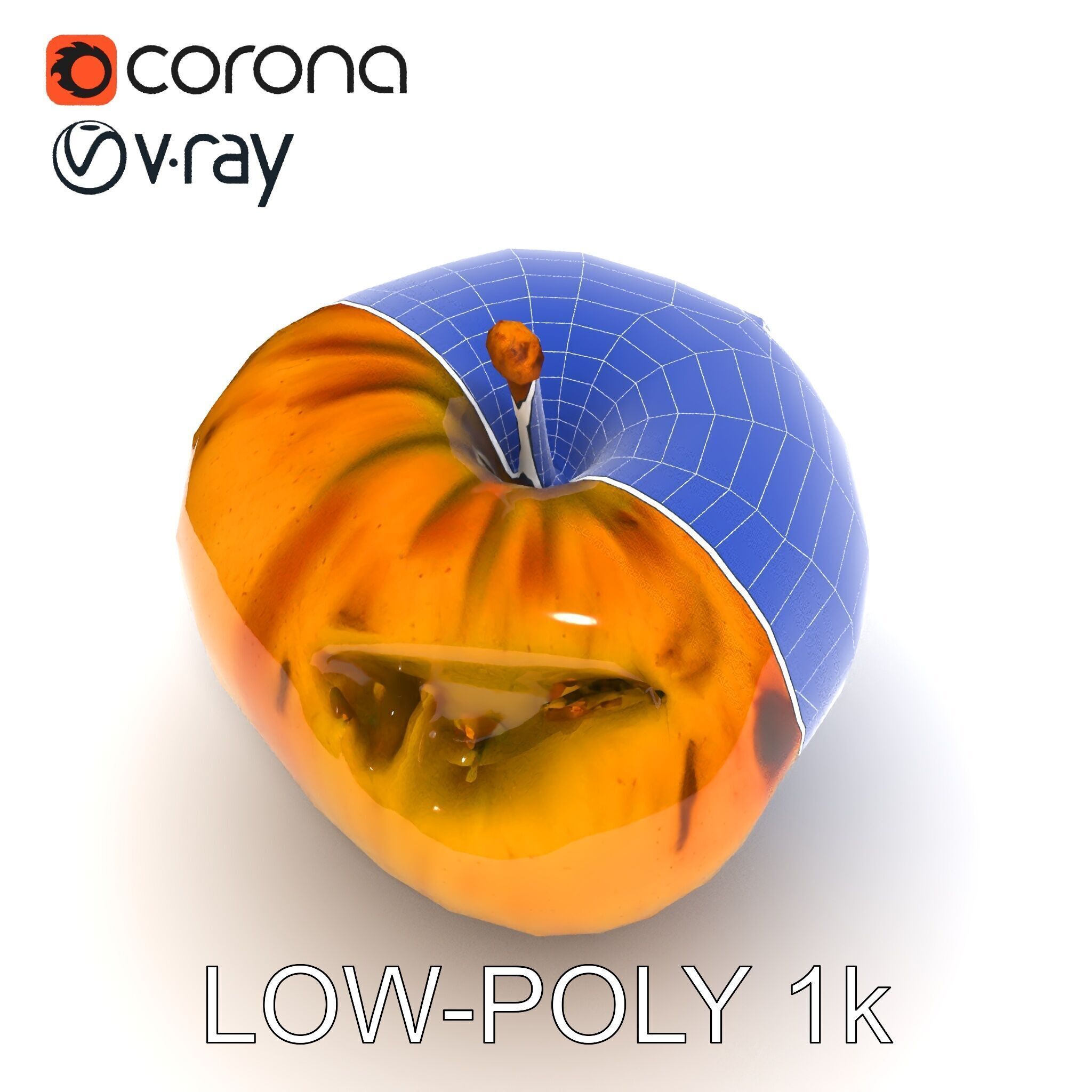 Realistic Bruised Apple D Model Pack Low-poly 3D model_35