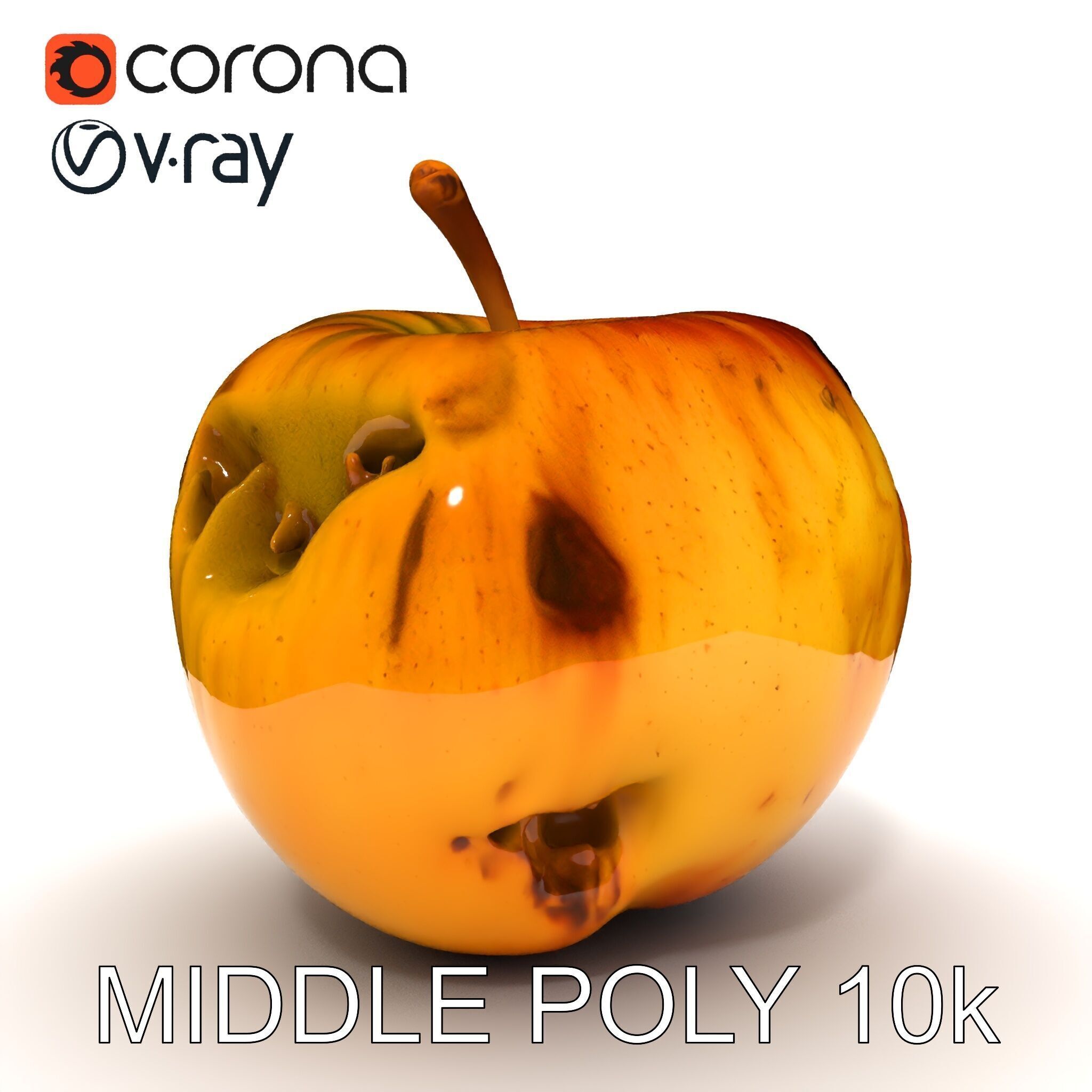 Realistic Bruised Apple D Model Pack Low-poly 3D model_28