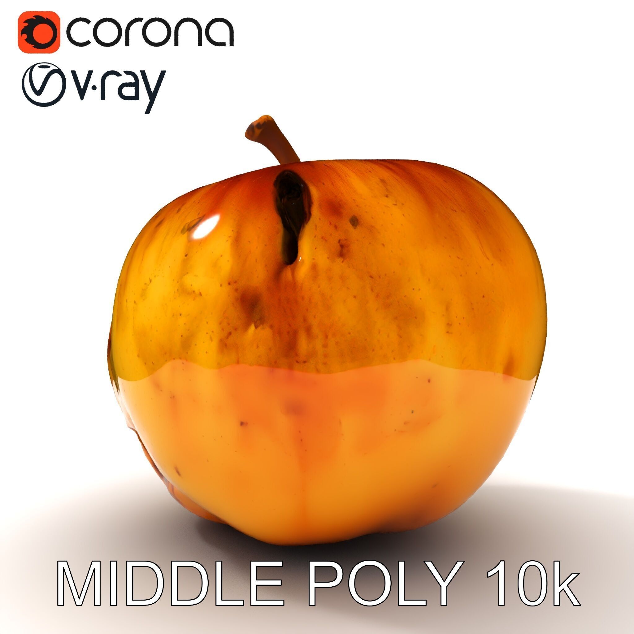 Realistic Bruised Apple D Model Pack Low-poly 3D model_22