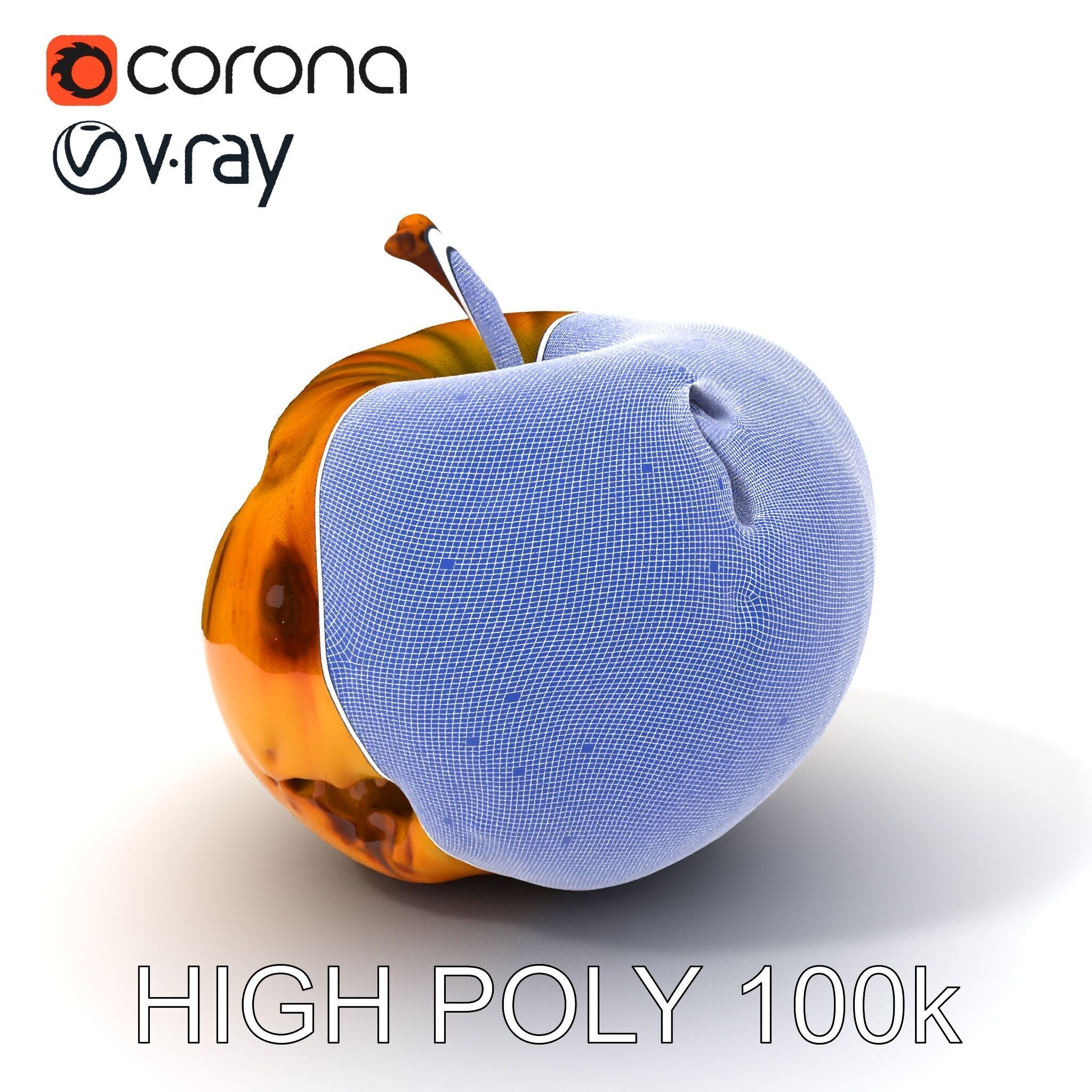 Realistic Bruised Apple D Model Pack Low-poly 3D model_4