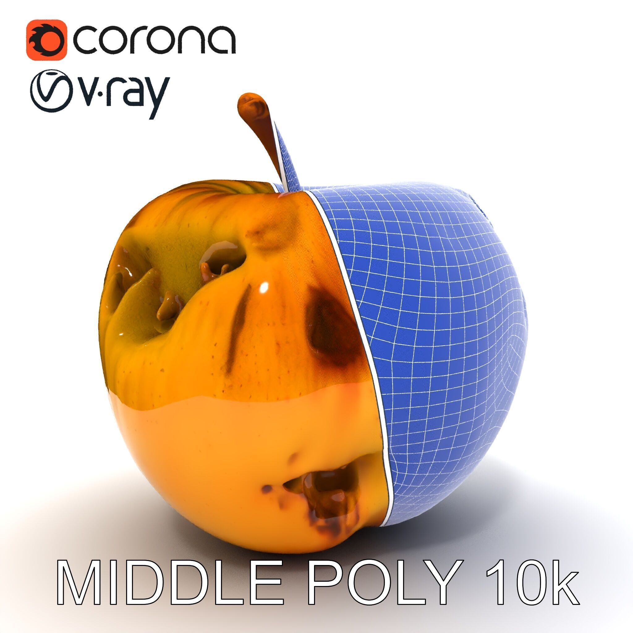 Realistic Bruised Apple D Model Pack Low-poly 3D model_15