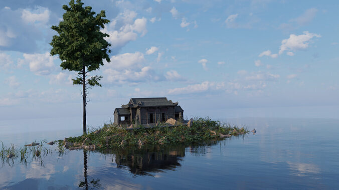 House on island 3D model
