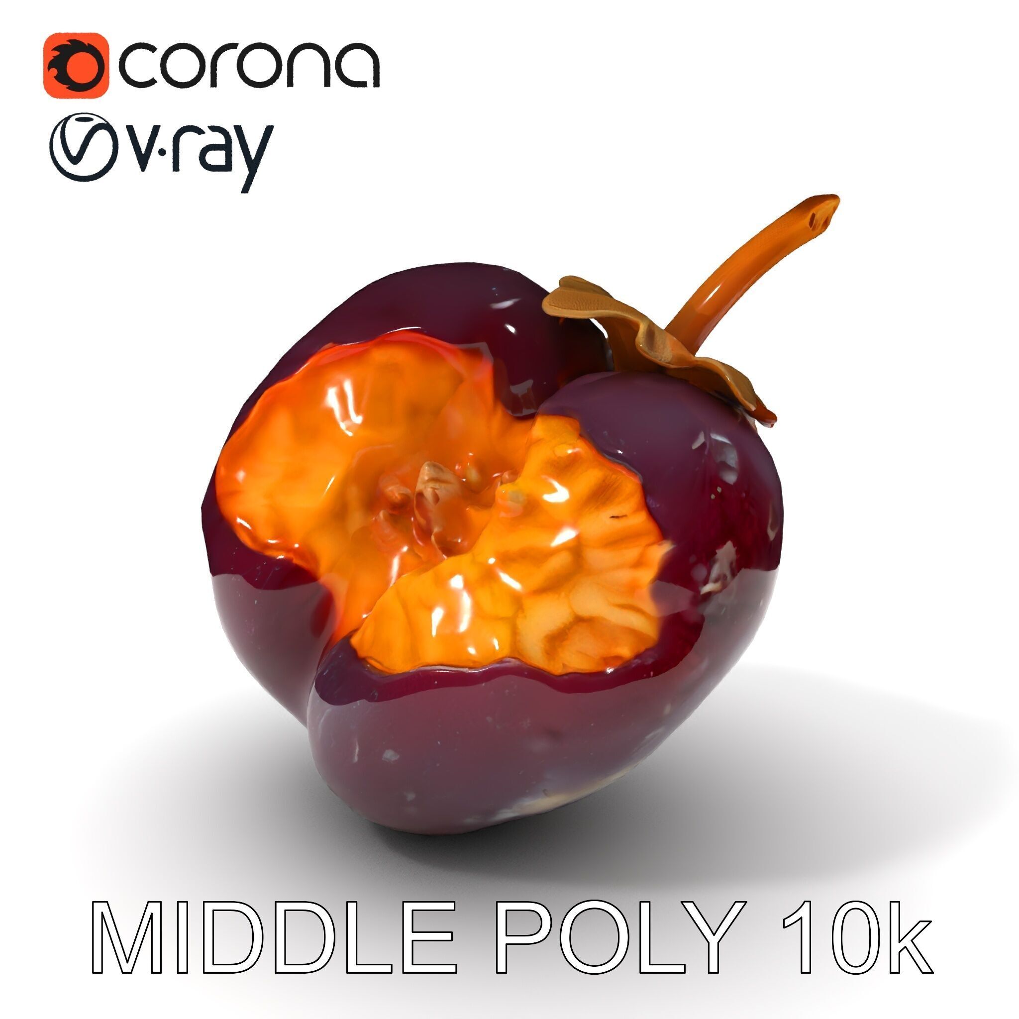 Realistic Decayed Apple Model Pack Low-poly 3D model_8