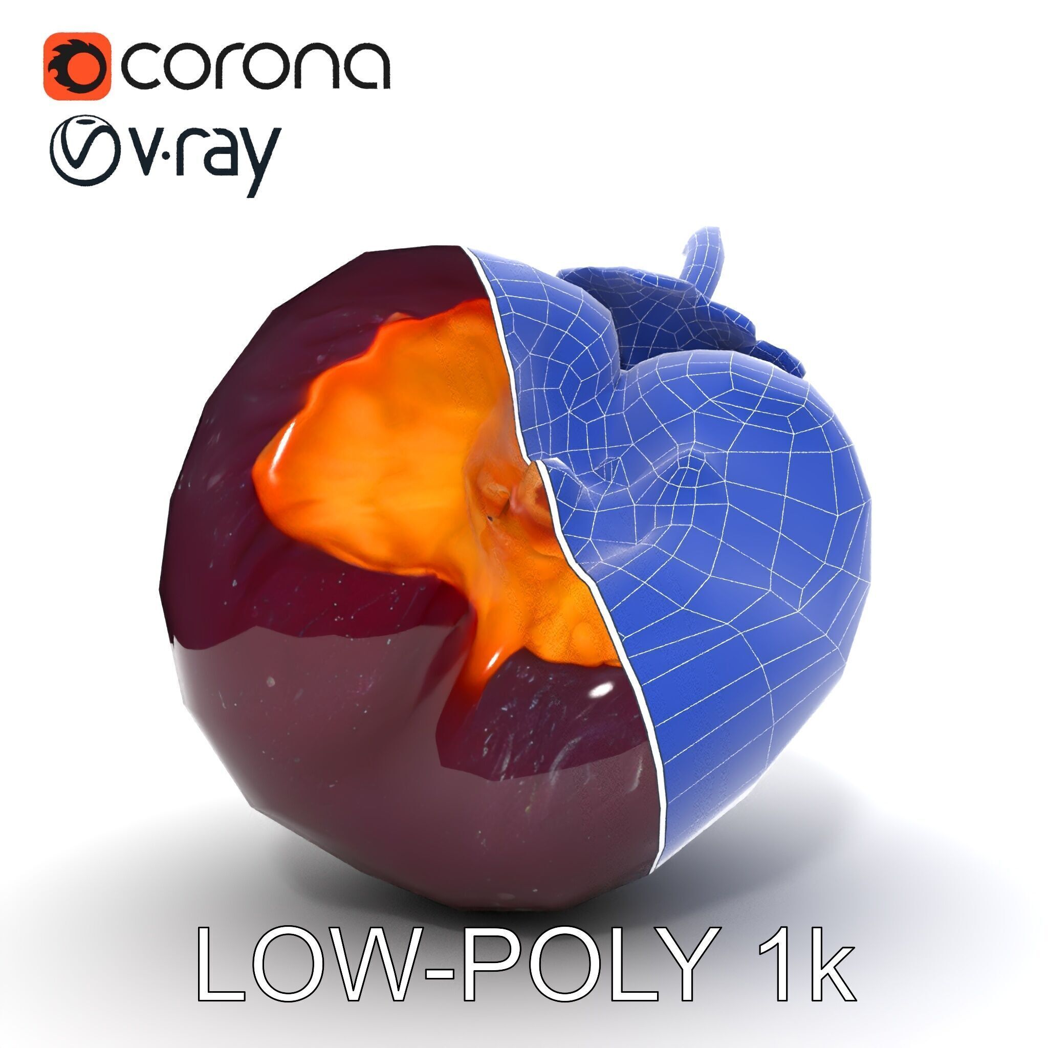 Realistic Decayed Apple Model Pack Low-poly 3D model_22