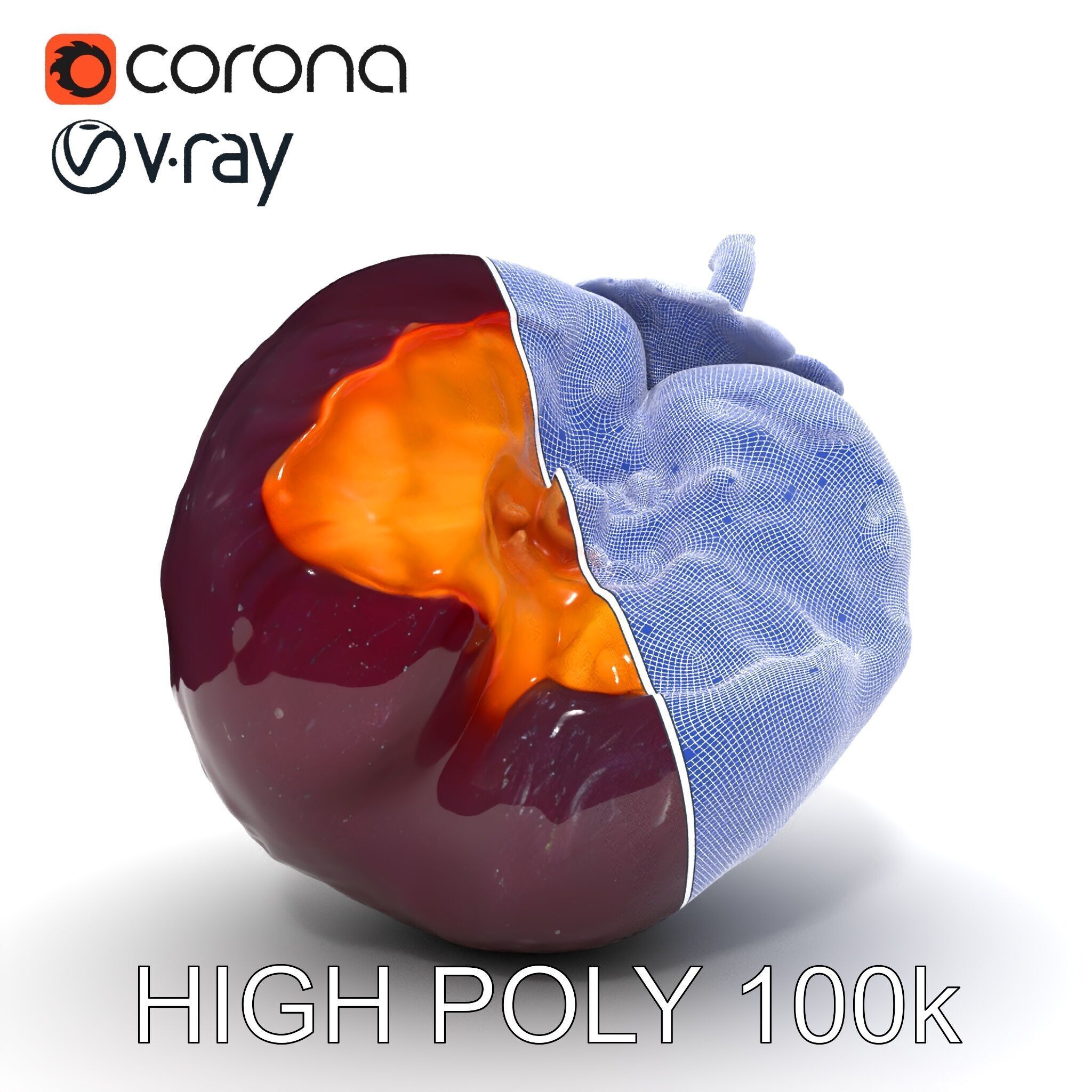 Realistic Decayed Apple Model Pack Low-poly 3D model_15