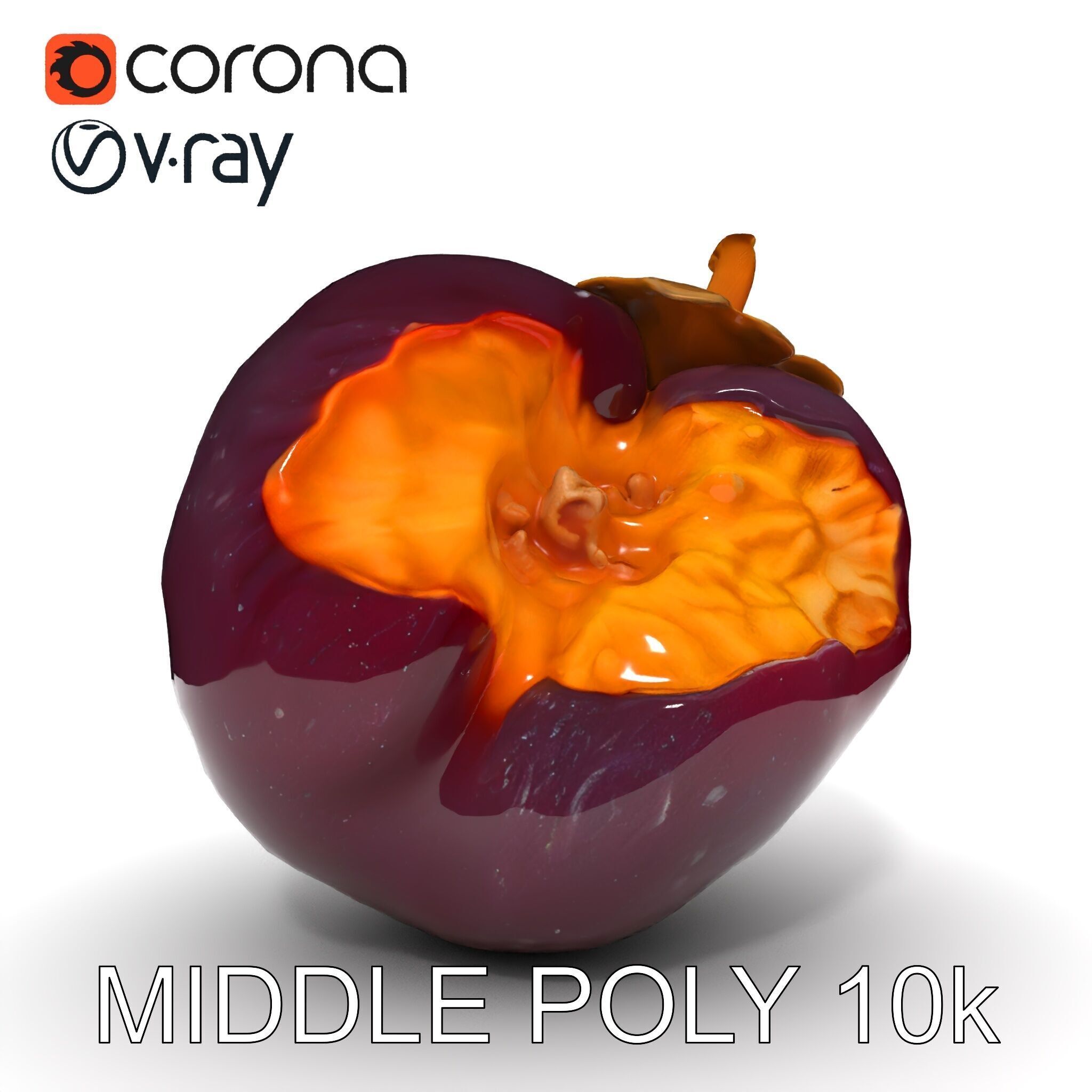 Realistic Decayed Apple Model Pack Low-poly 3D model_27