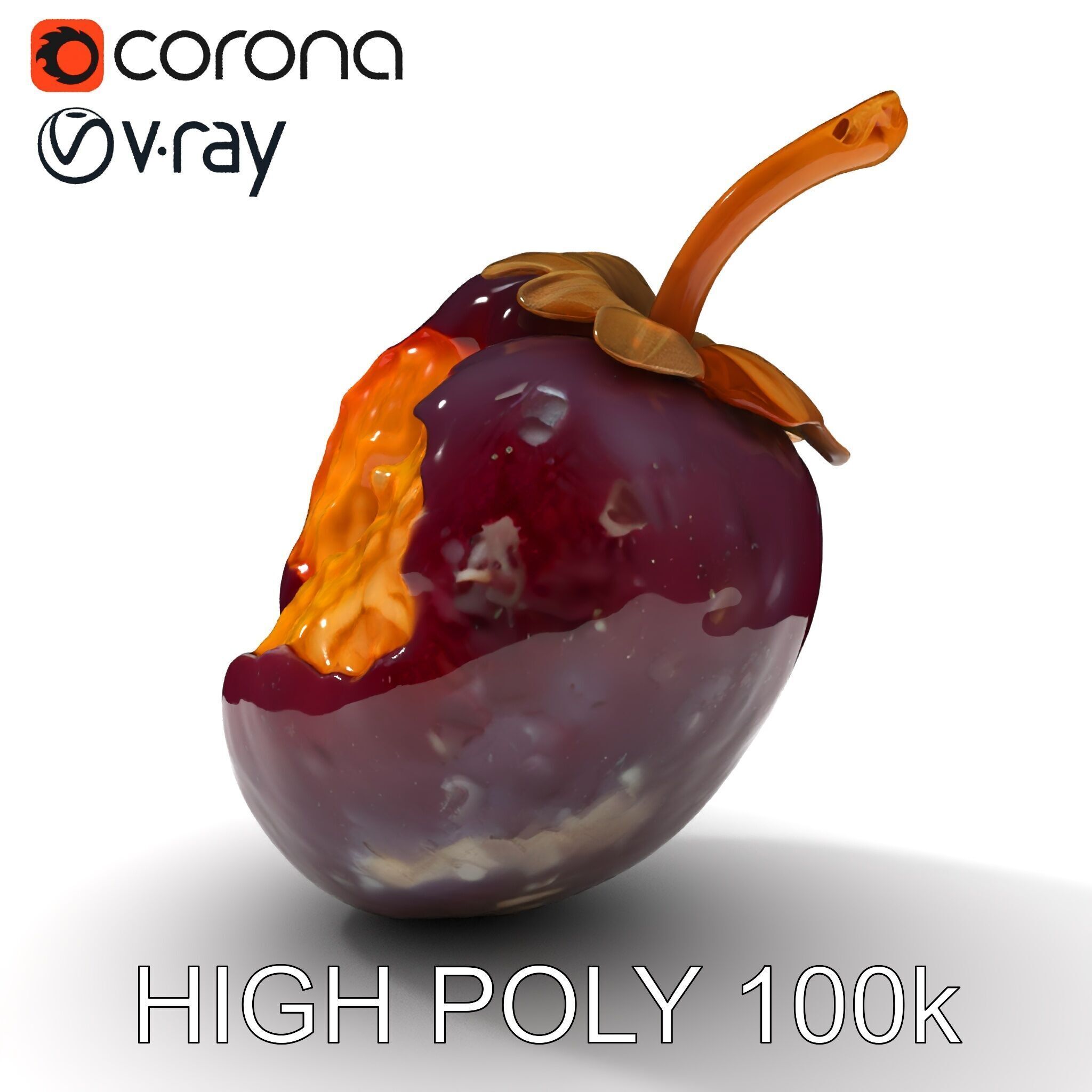 Realistic Decayed Apple Model Pack Low-poly 3D model_26