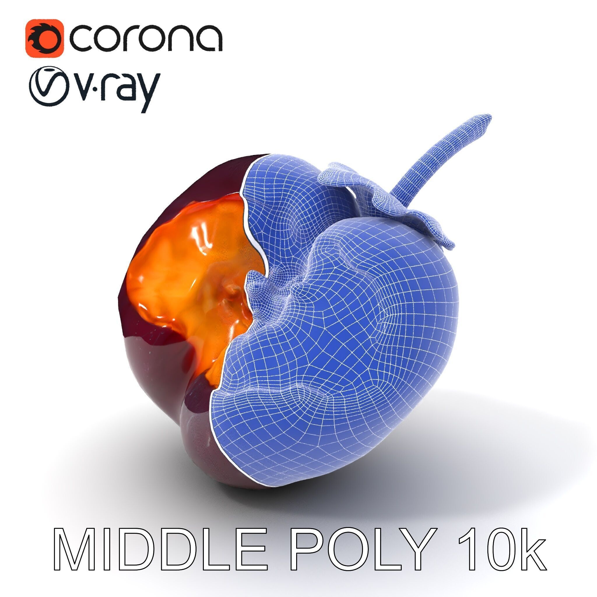 Realistic Decayed Apple Model Pack Low-poly 3D model_6