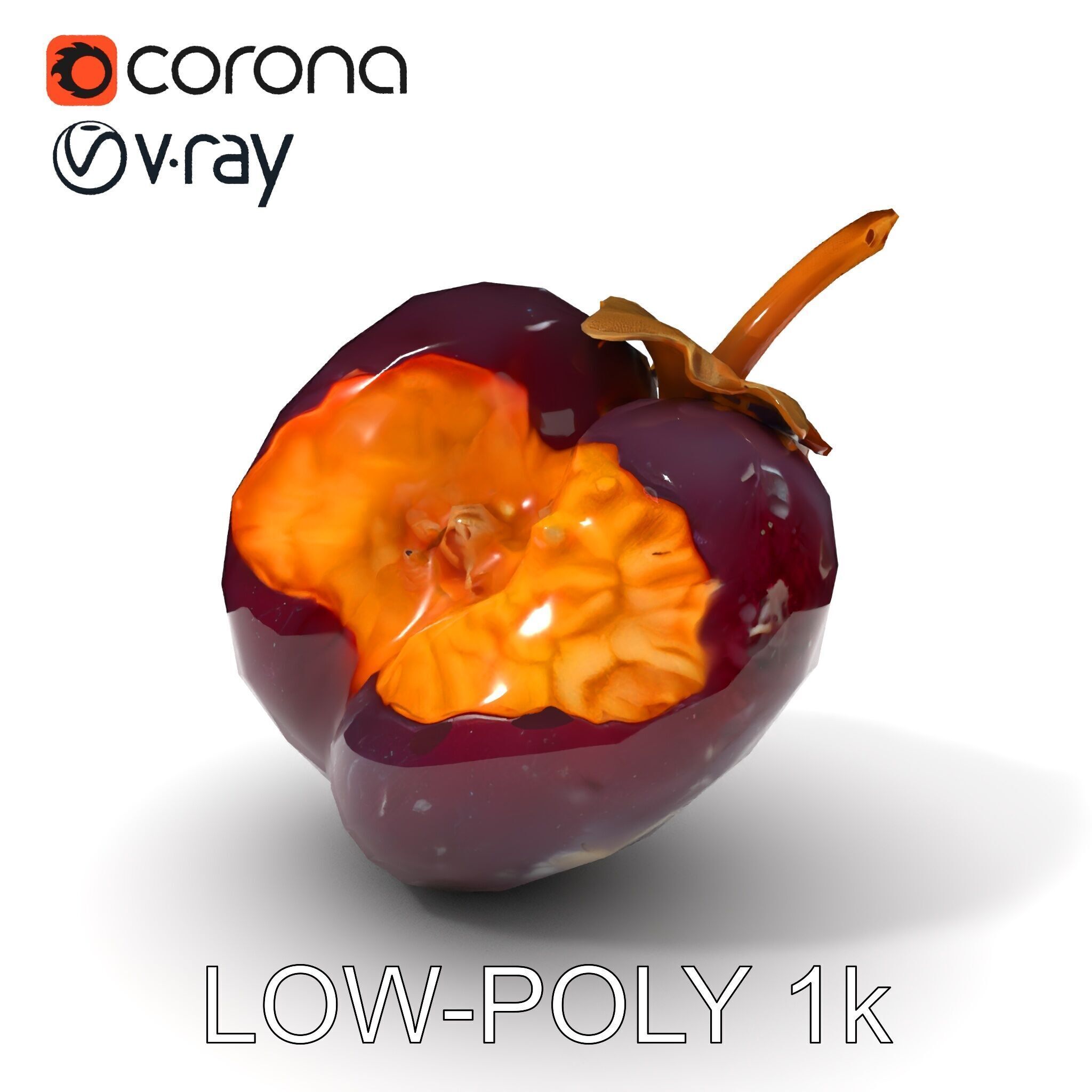 Realistic Decayed Apple Model Pack Low-poly 3D model_7