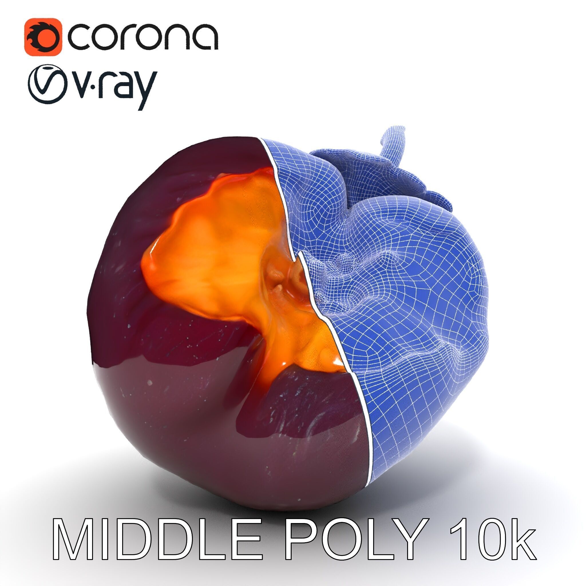 Realistic Decayed Apple Model Pack Low-poly 3D model_11