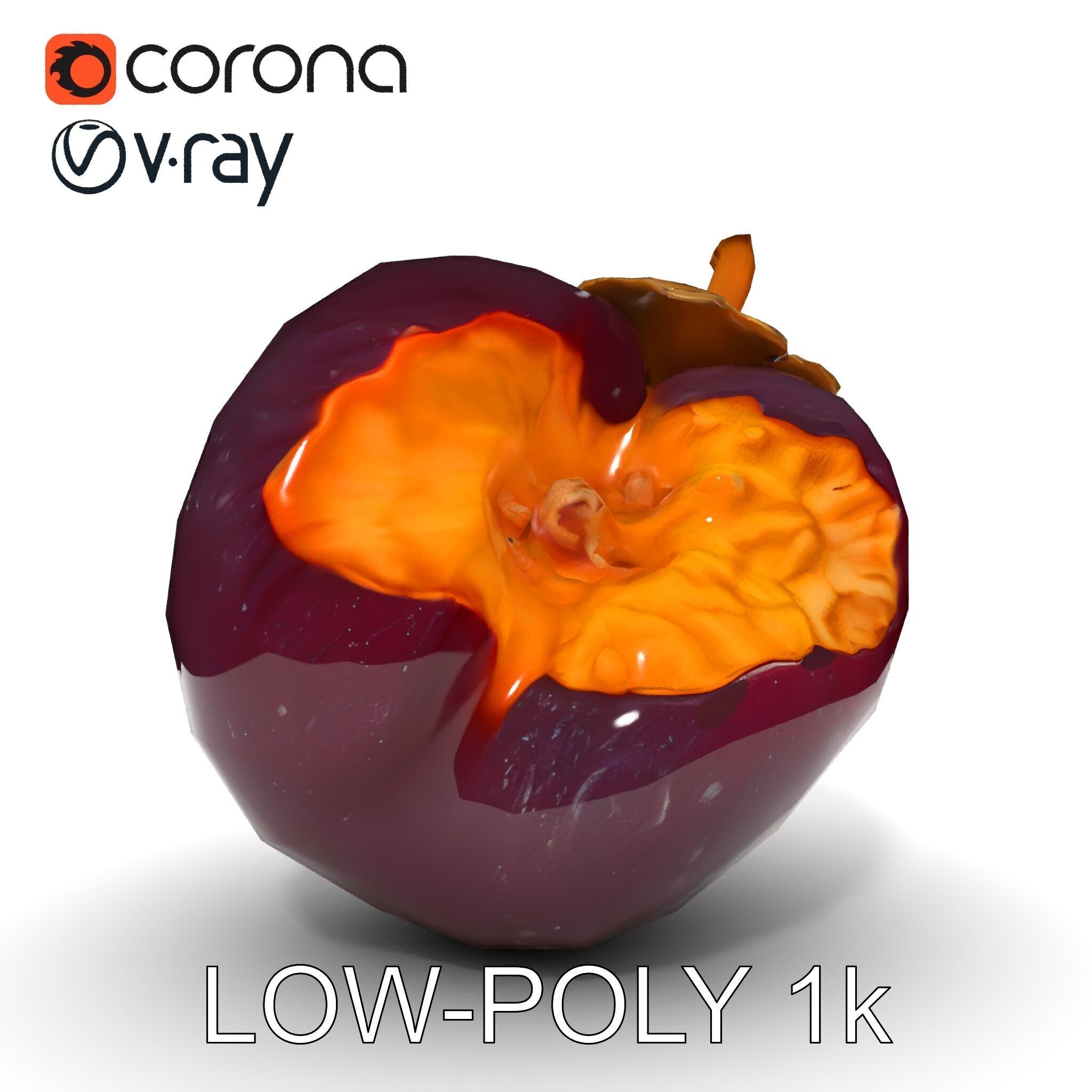 Realistic Decayed Apple Model Pack Low-poly 3D model_19