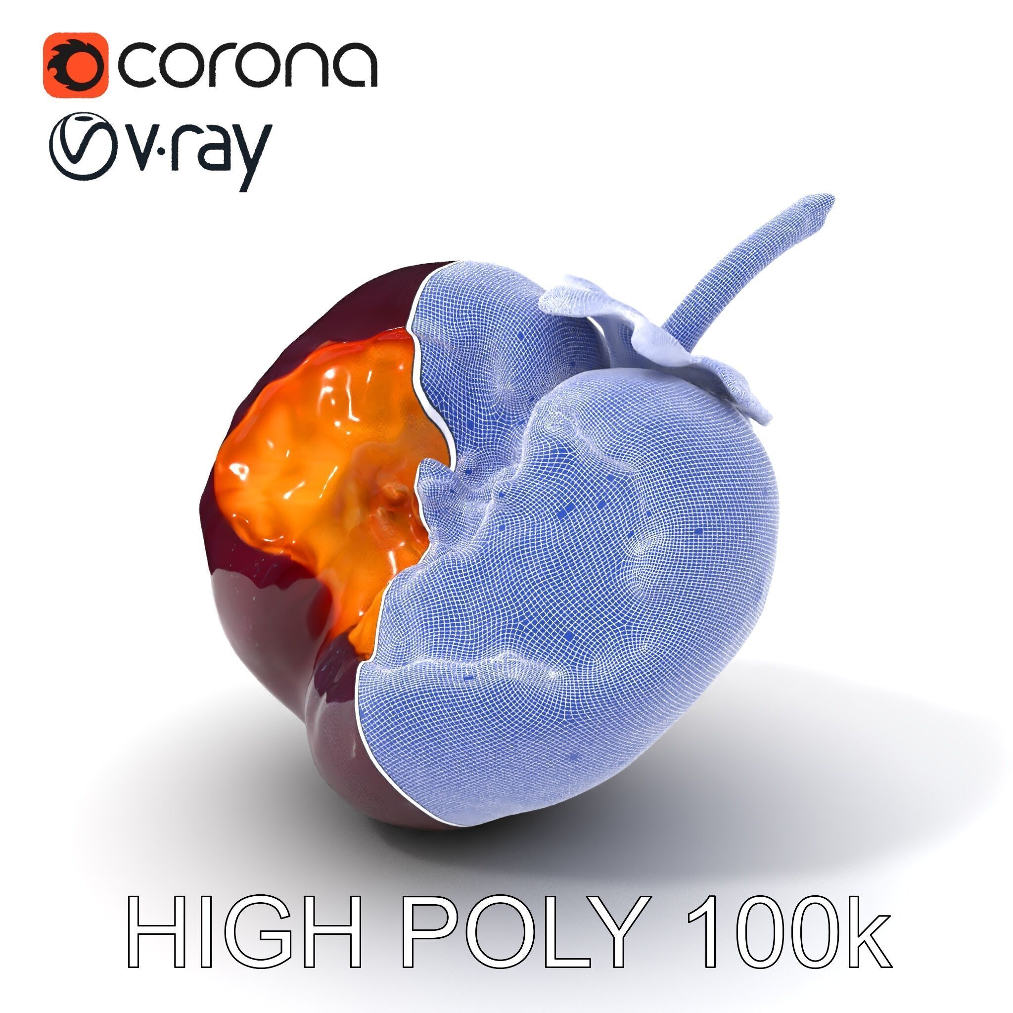 Realistic Decayed Apple Model Pack Low-poly 3D model_4