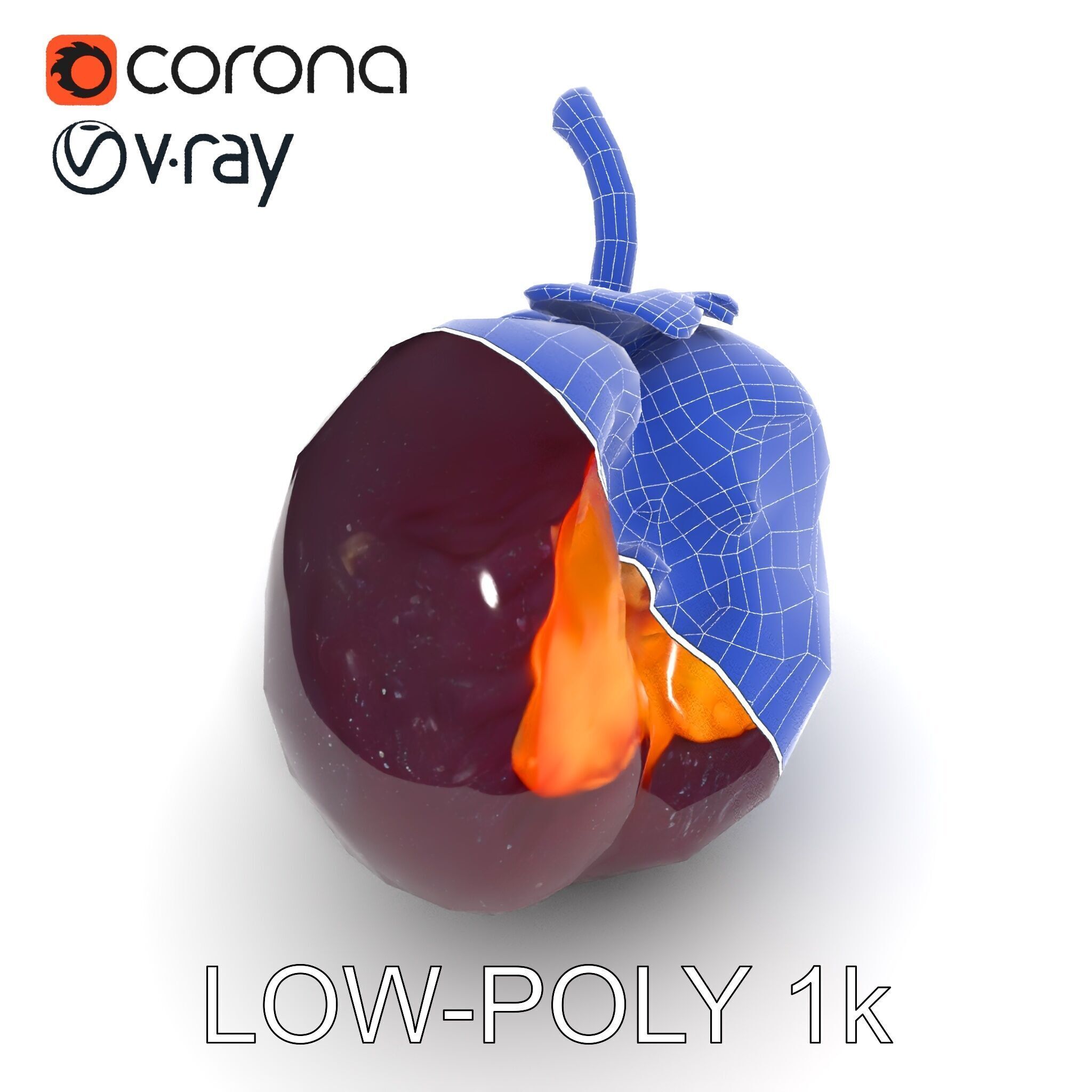 Realistic Decayed Apple Model Pack Low-poly 3D model_12