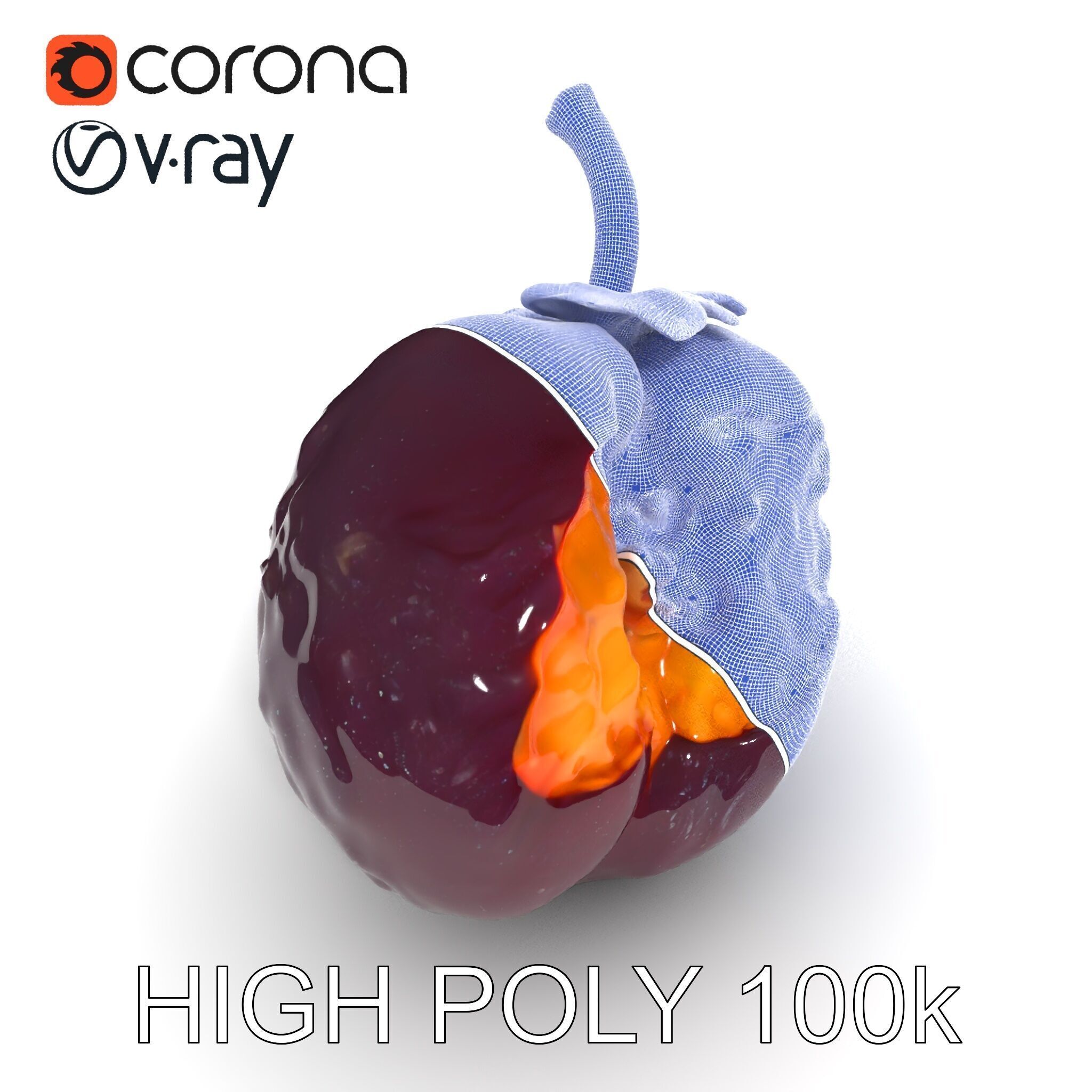 Realistic Decayed Apple Model Pack Low-poly 3D model_29