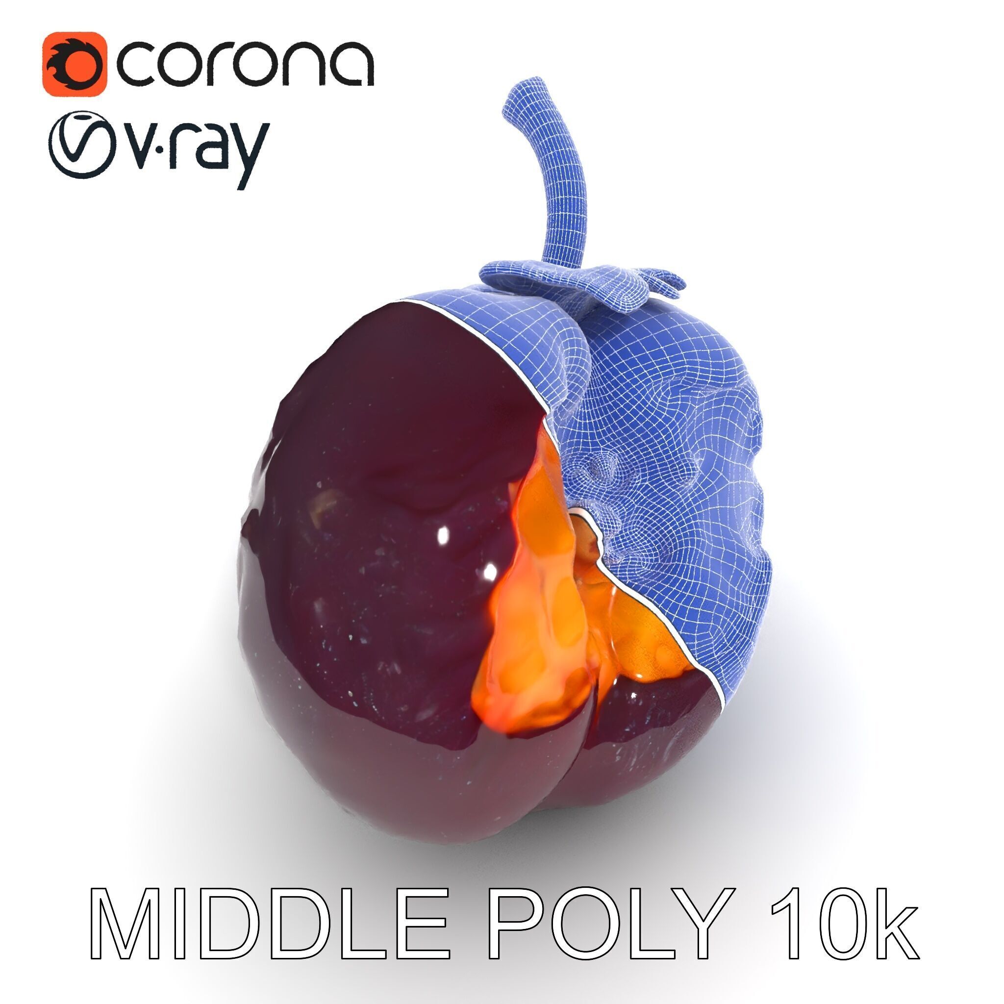 Realistic Decayed Apple Model Pack Low-poly 3D model_24