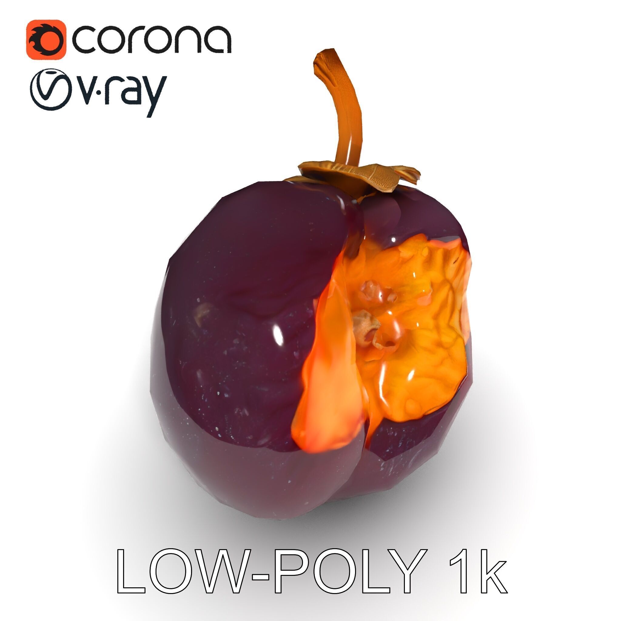 Realistic Decayed Apple Model Pack Low-poly 3D model_33