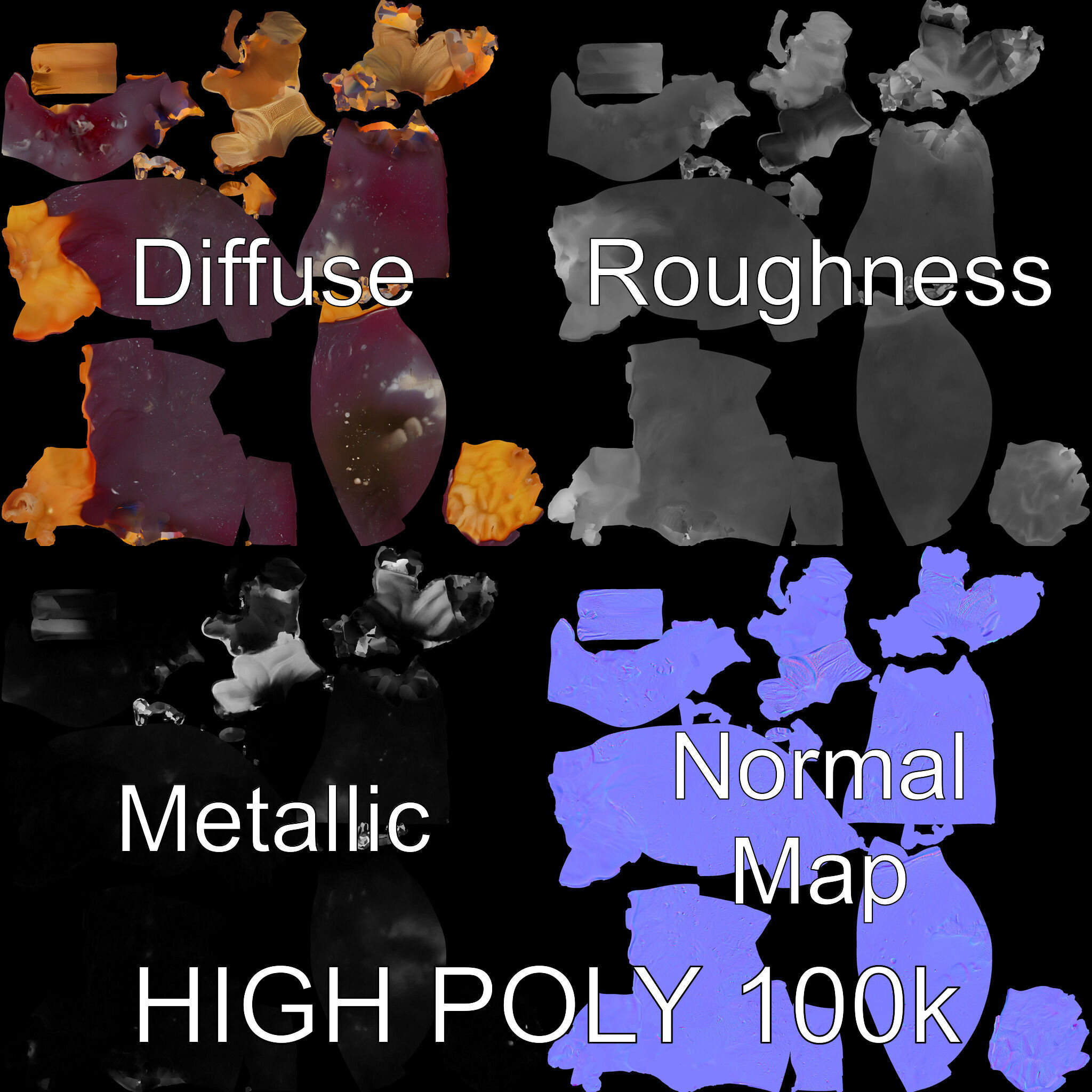 Realistic Decayed Apple Model Pack Low-poly 3D model_2