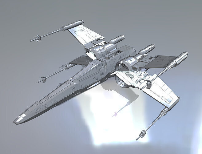 x-wing T-70 3D model