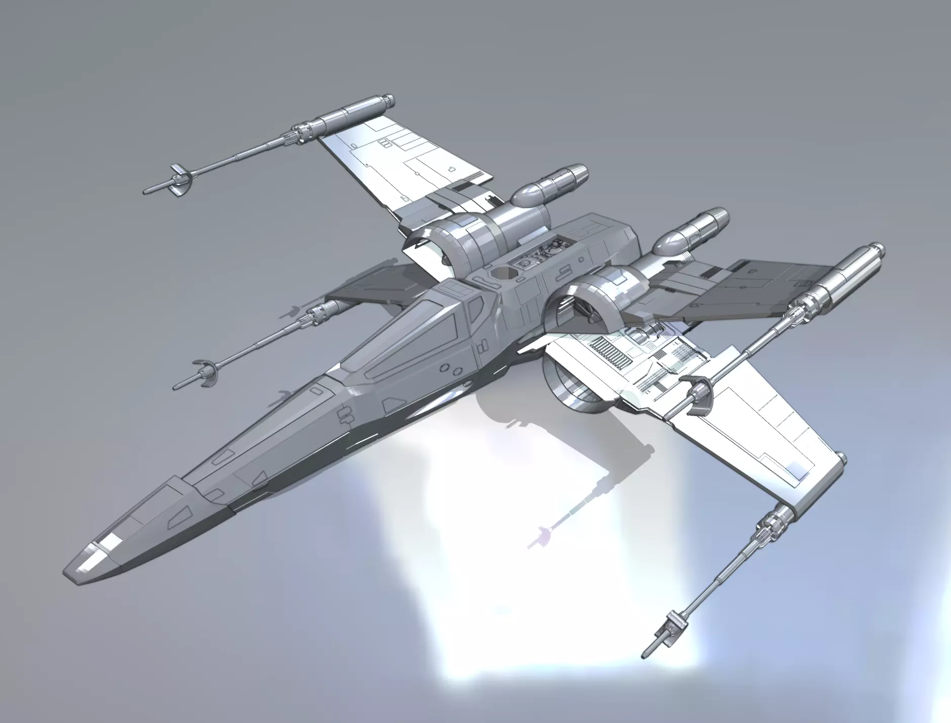 x-wing T-70 3D model