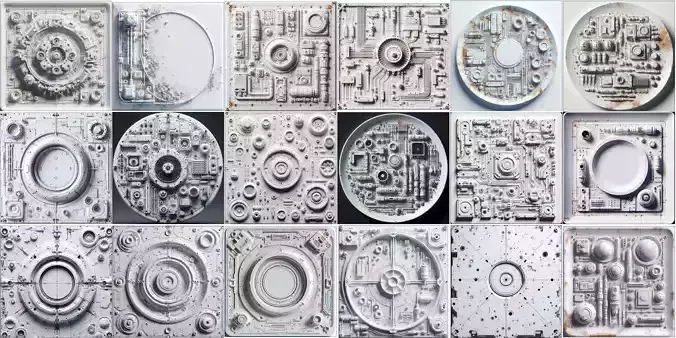 White Tech Panel Textures