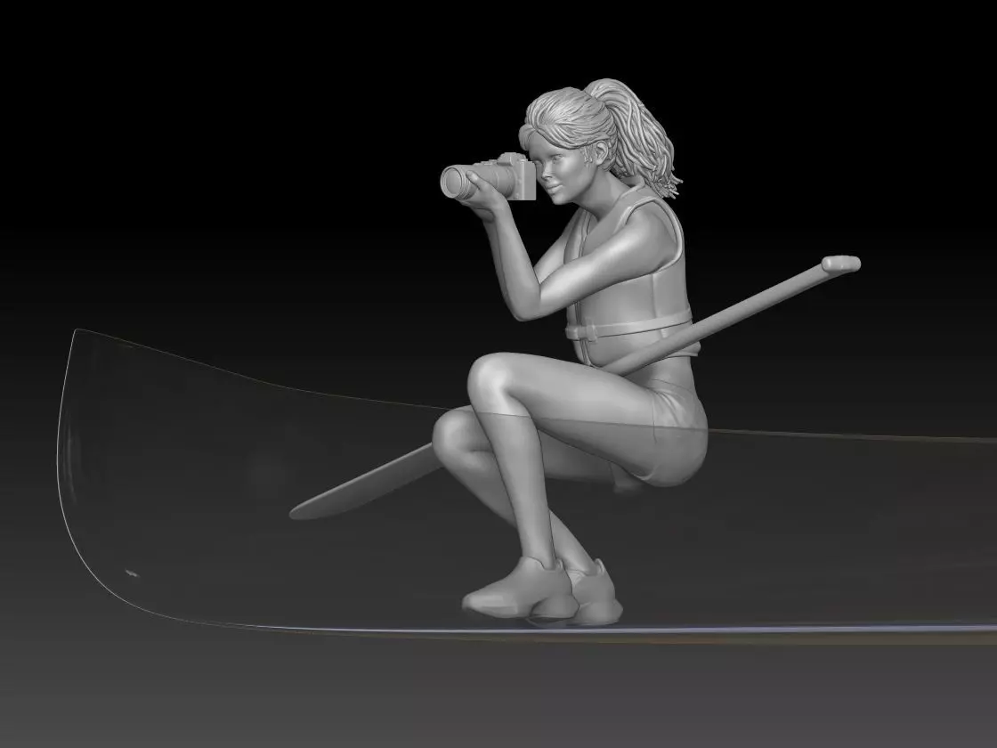 canoe girl 3 3D print model_0
