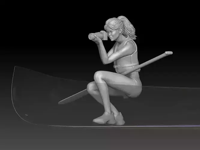 canoe girl 3 3D print model