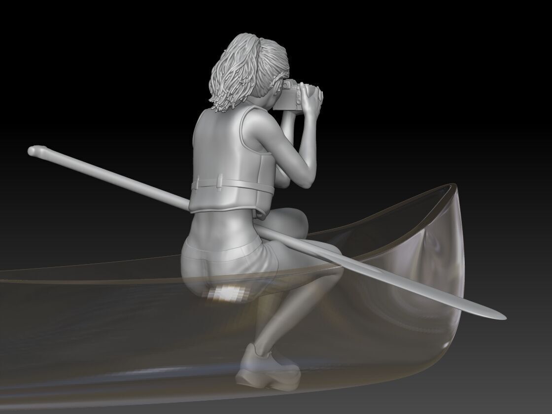 canoe girl 3 3D print model_3
