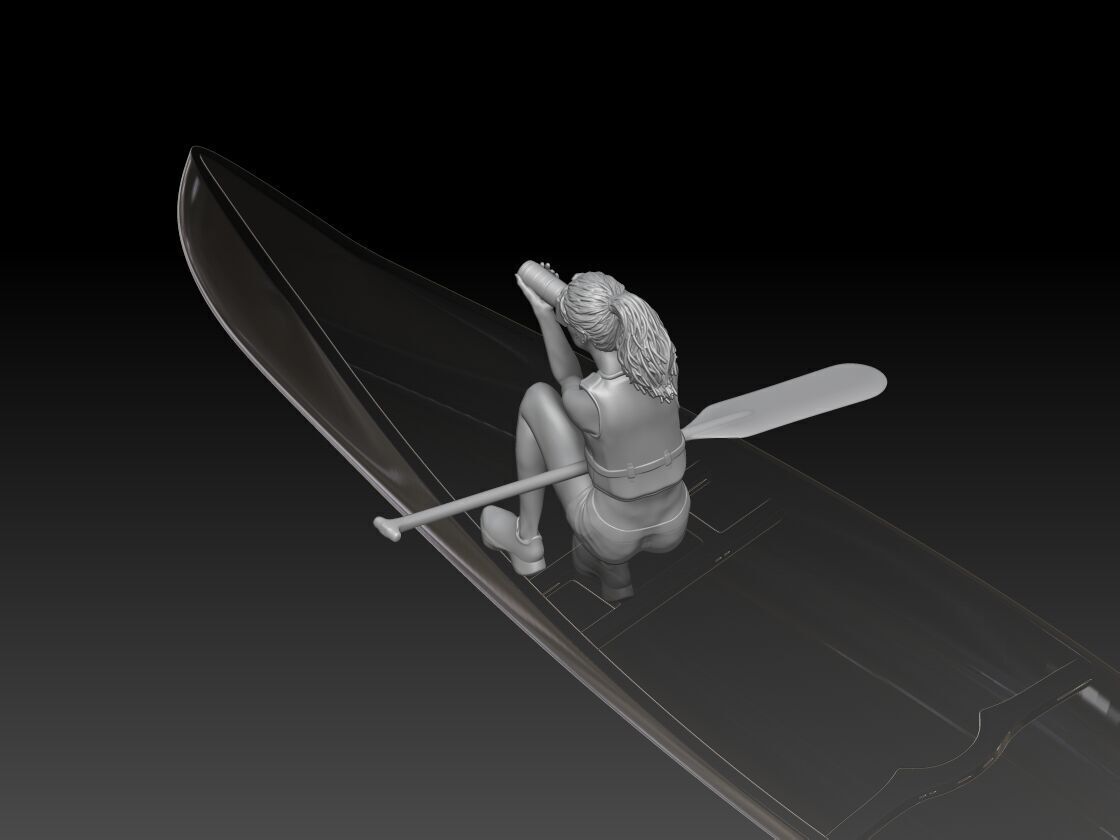 canoe girl 3 3D print model_2