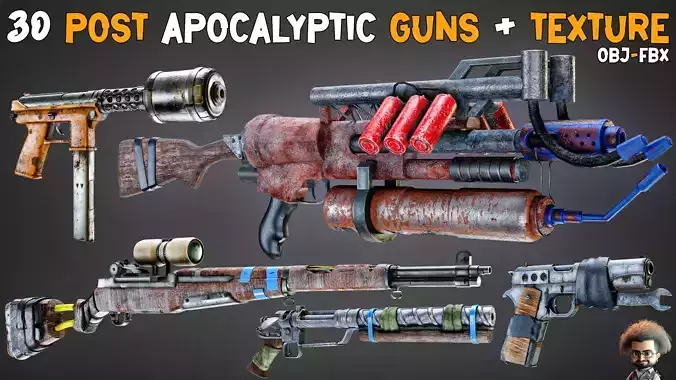 30 Apocalyptic Guns and Texture   Vol 12  