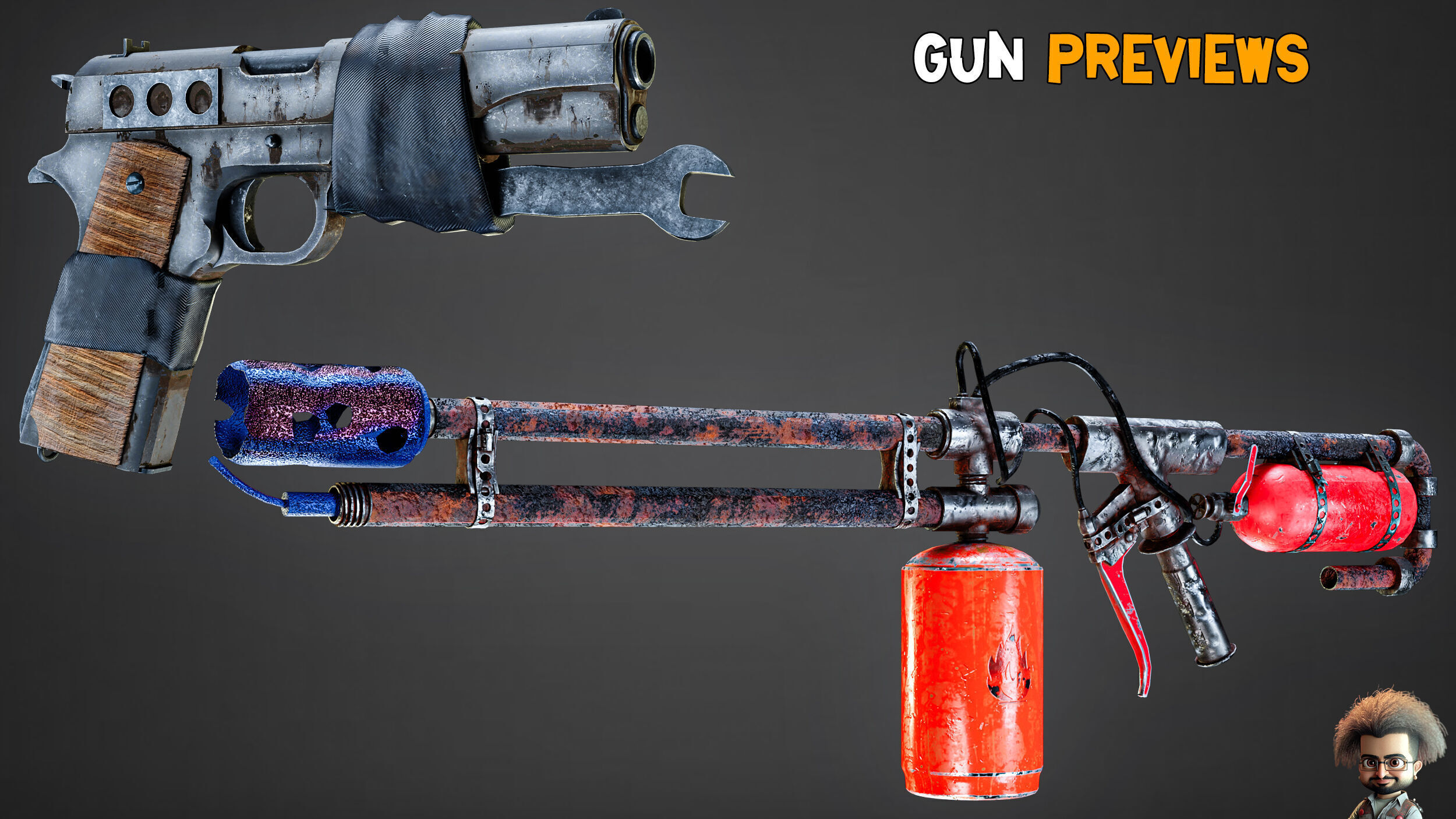 30 Apocalyptic Guns and Texture Vol 12 Low-poly 3D model_10
