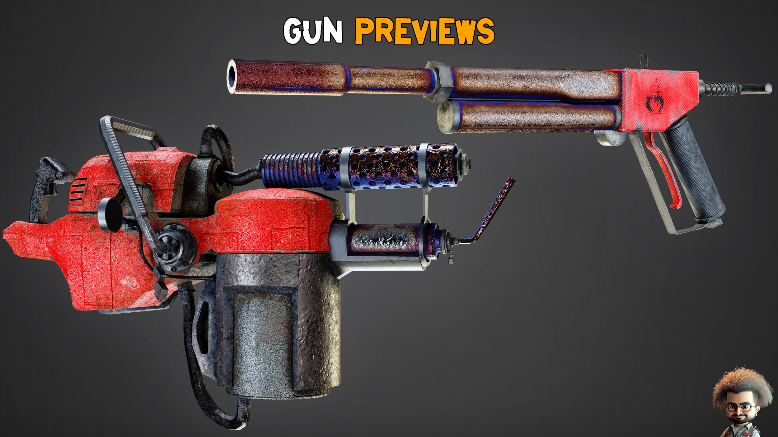 30 Apocalyptic Guns and Texture Vol 12 Low-poly 3D model_11